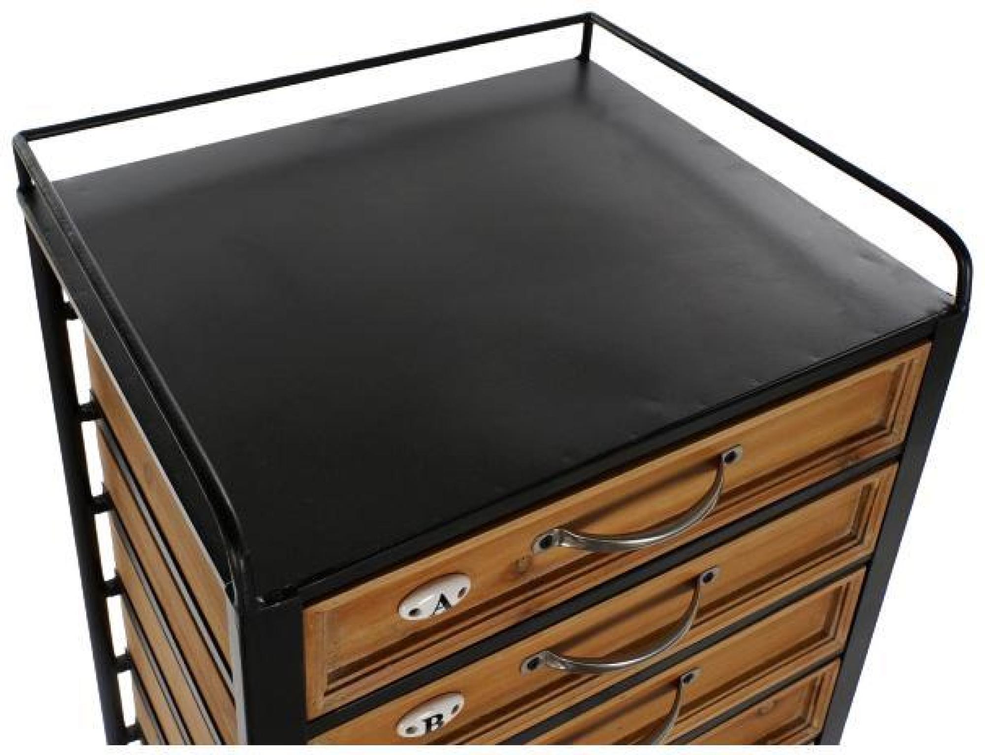 Product photograph of Jenkins Natural Black Metal Multi Drawer Cabinet from Choice Furniture Superstore.