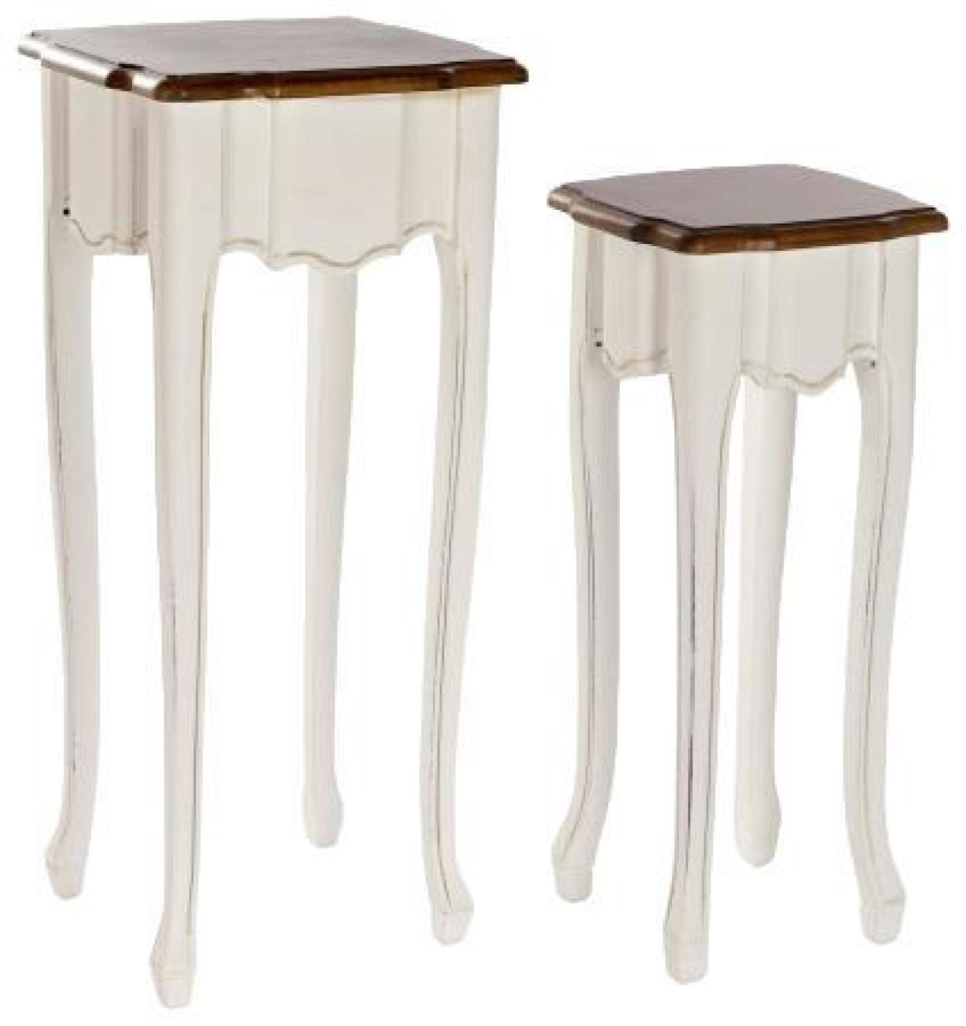 Product photograph of Chloe White And Brown Wood Set Of 2 Side Table from Choice Furniture Superstore.