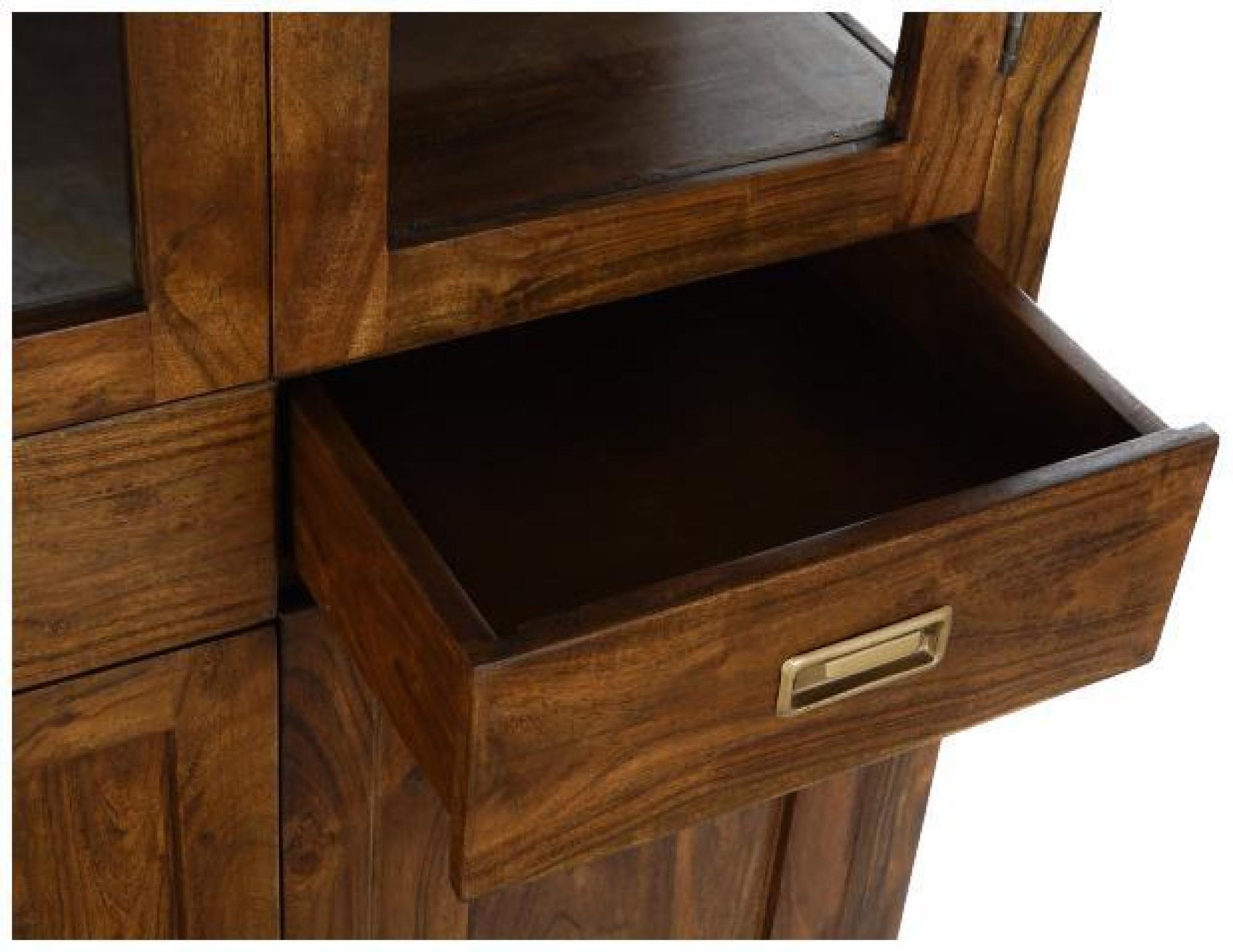 Product photograph of Jaisalmer Dark Acacia Wood Display Cabinet from Choice Furniture Superstore.