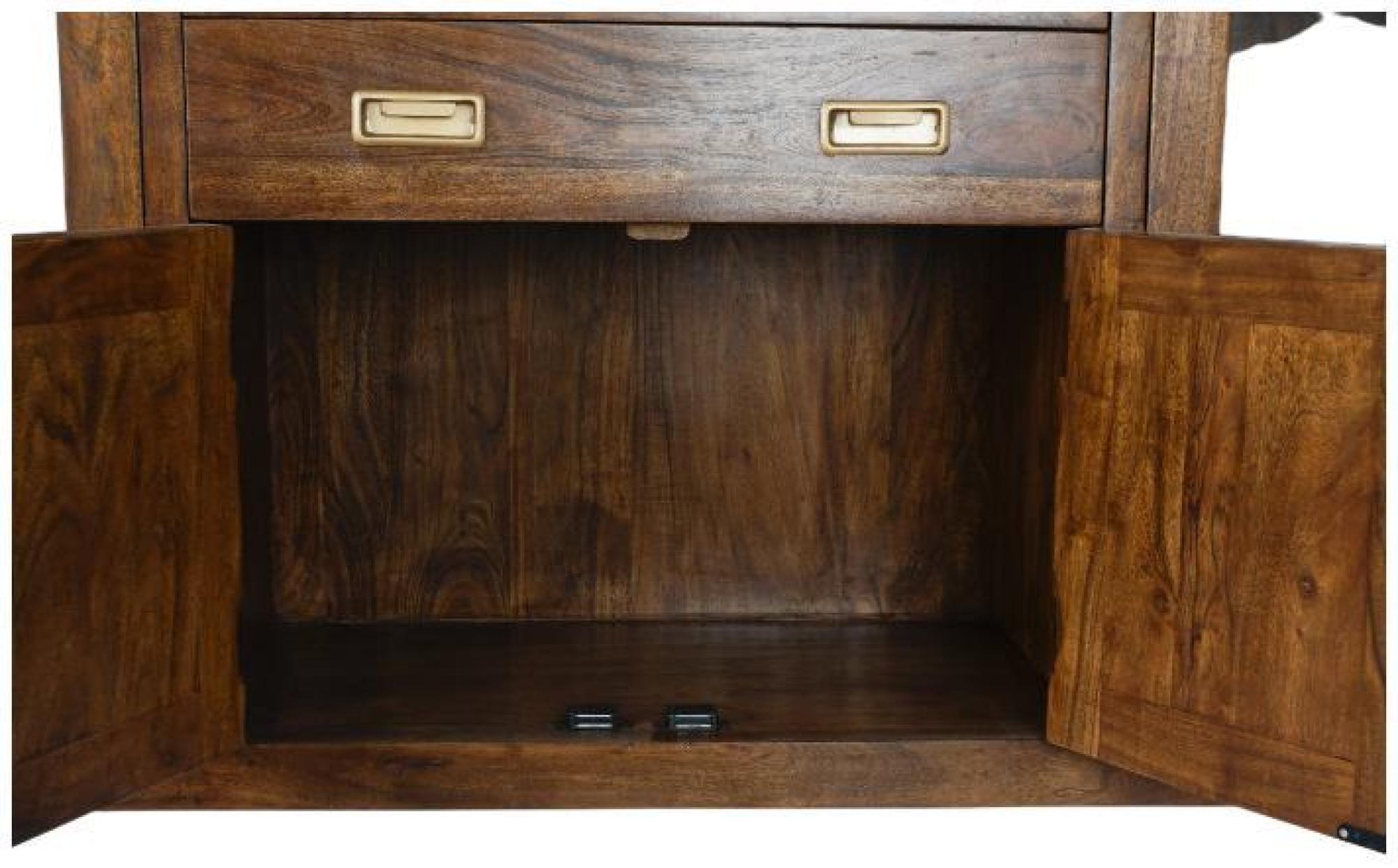 Product photograph of Jaisalmer Dark Acacia Wood 4 Door Medium Sideboard - 150cm from Choice Furniture Superstore.