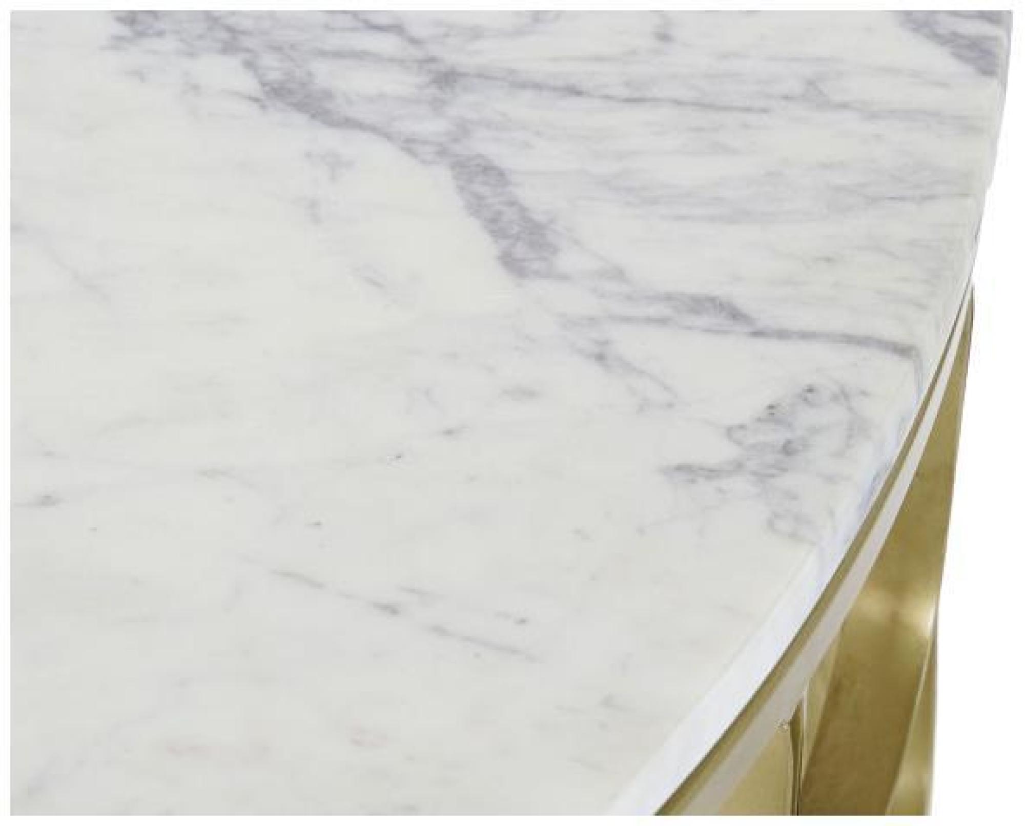 Product photograph of Bakerloo White Marble Gold Base Round Coffee Table from Choice Furniture Superstore.