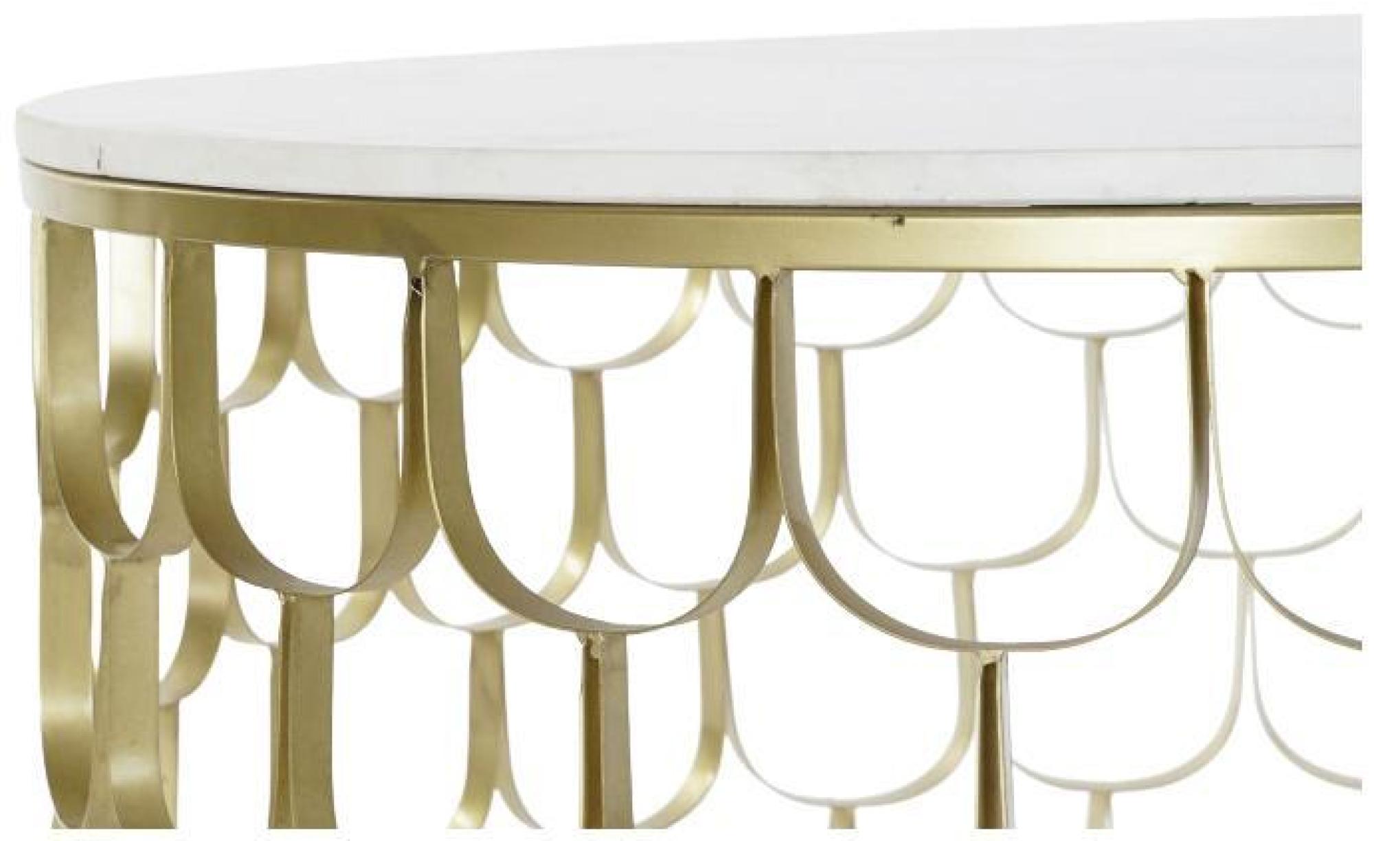 Product photograph of Bakerloo White Marble Gold Base Round Coffee Table from Choice Furniture Superstore.