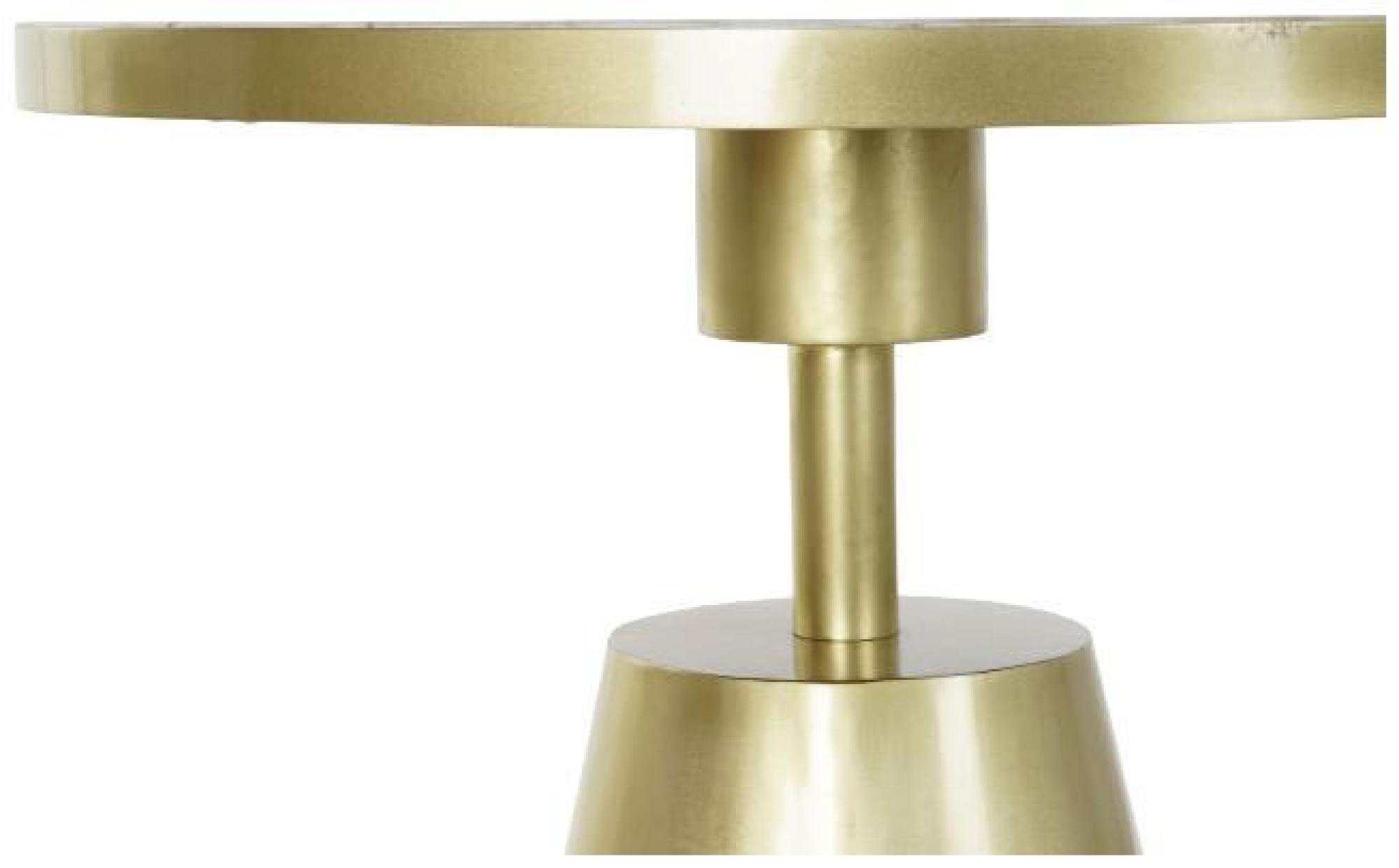 Product photograph of Bakerloo White Marble Gold Base Round Side Table from Choice Furniture Superstore.