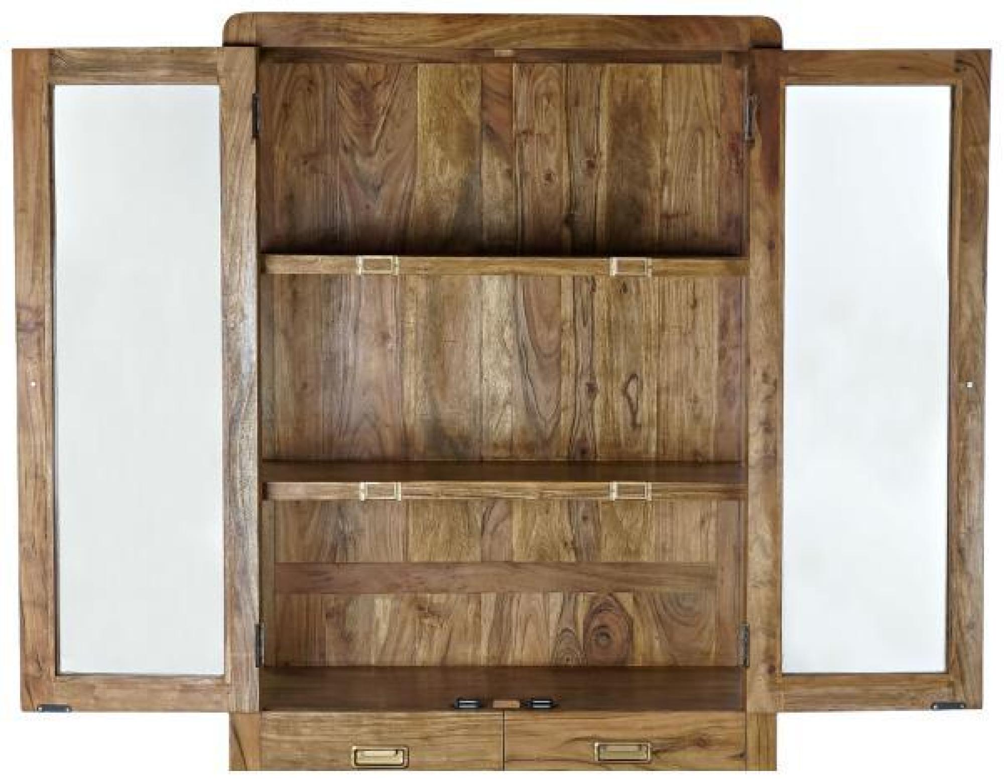 Product photograph of Baltimore Natural Acacia 4 Door Display Cabinet from Choice Furniture Superstore.