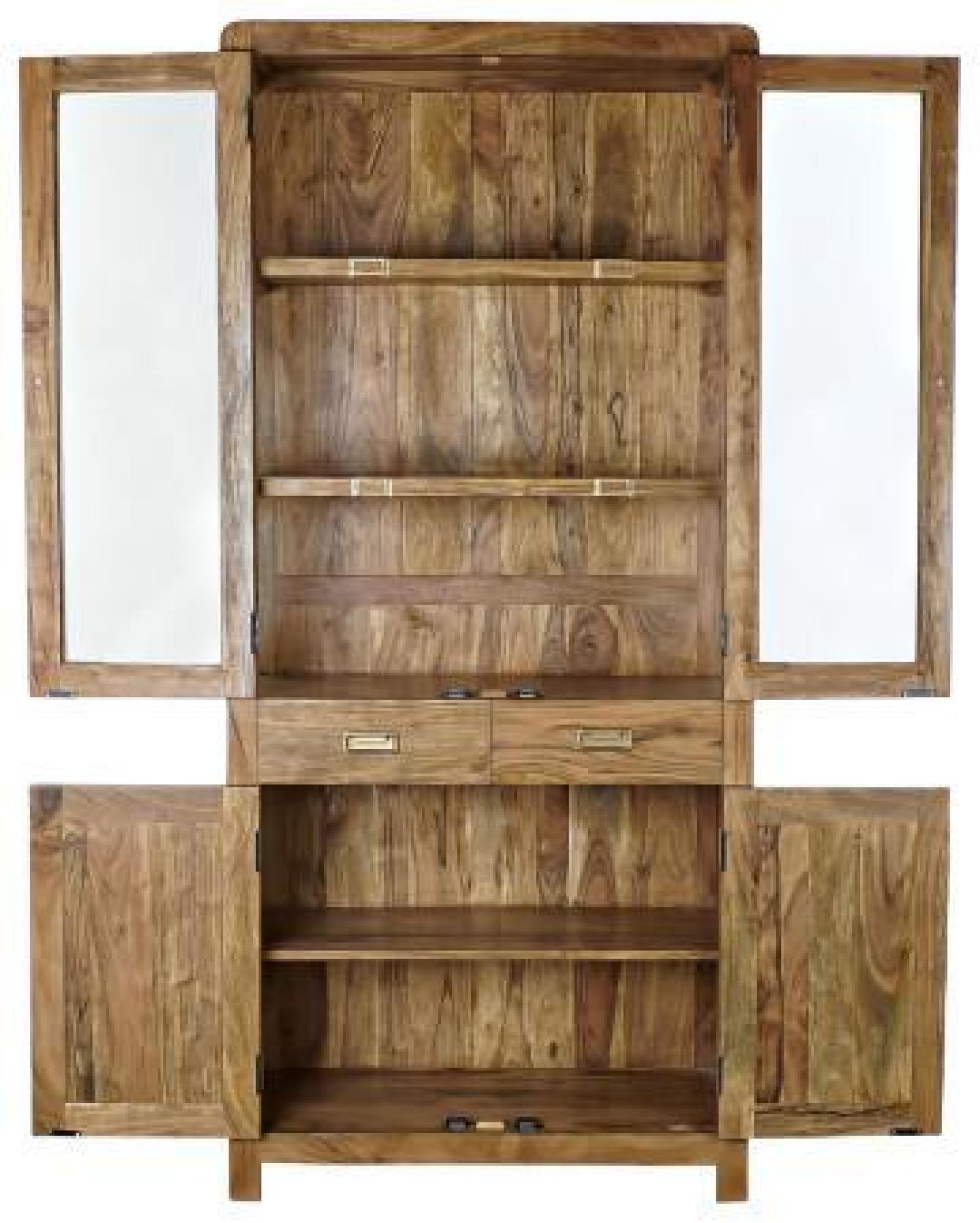 Product photograph of Baltimore Natural Acacia 4 Door Display Cabinet from Choice Furniture Superstore.