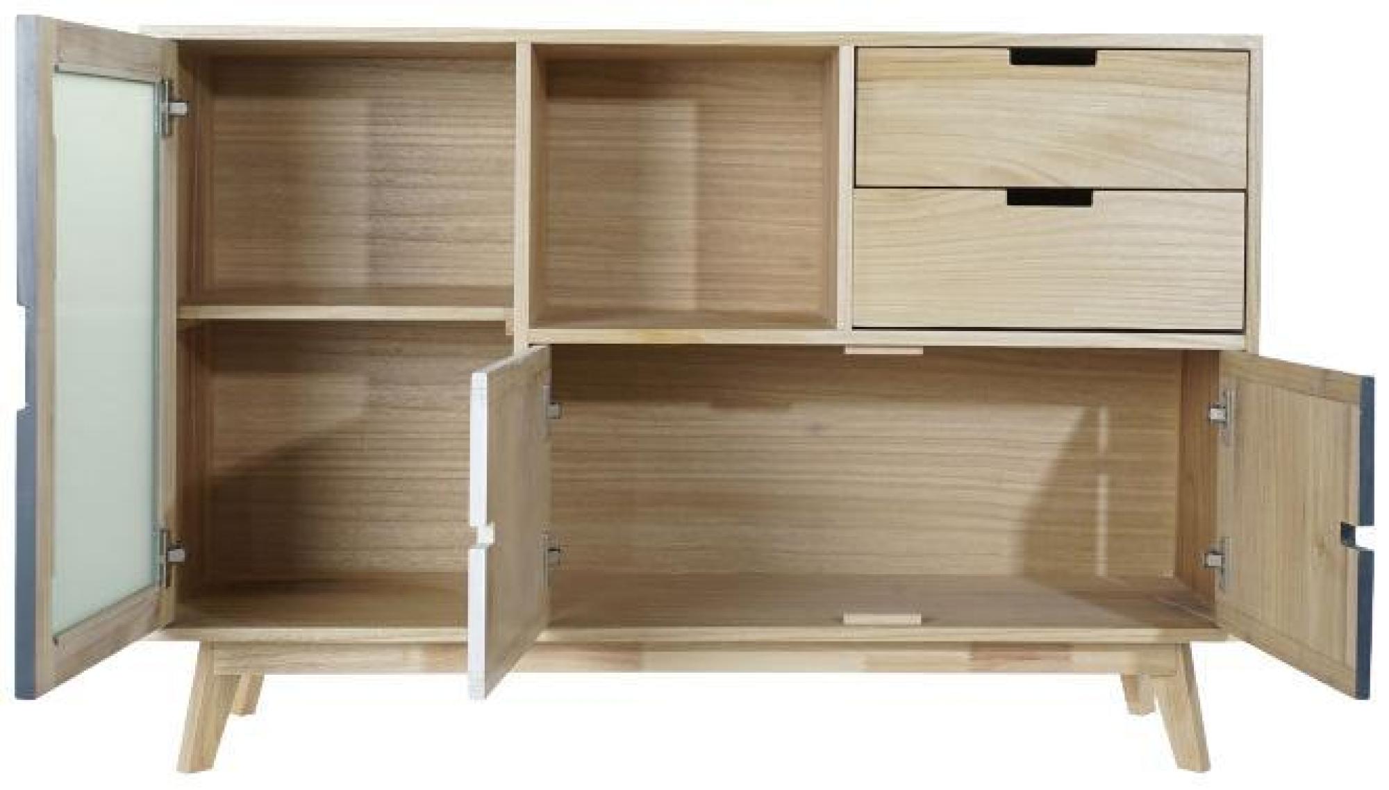 Product photograph of California Multi Coloured Wood 120cm Small Sideboard - 3 Doors from Choice Furniture Superstore.