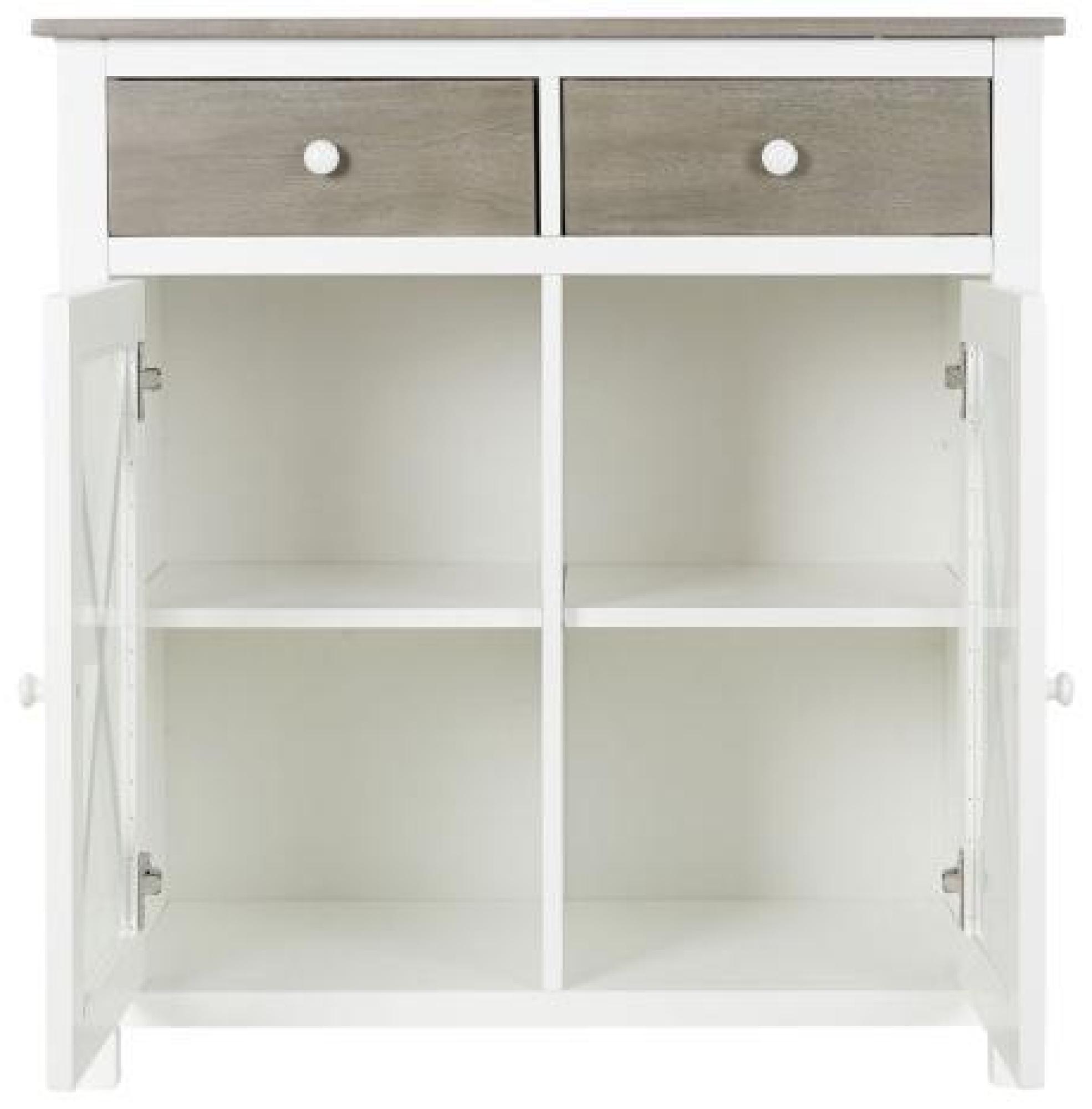 Product photograph of White And Grey 2 Door Cabinet from Choice Furniture Superstore.