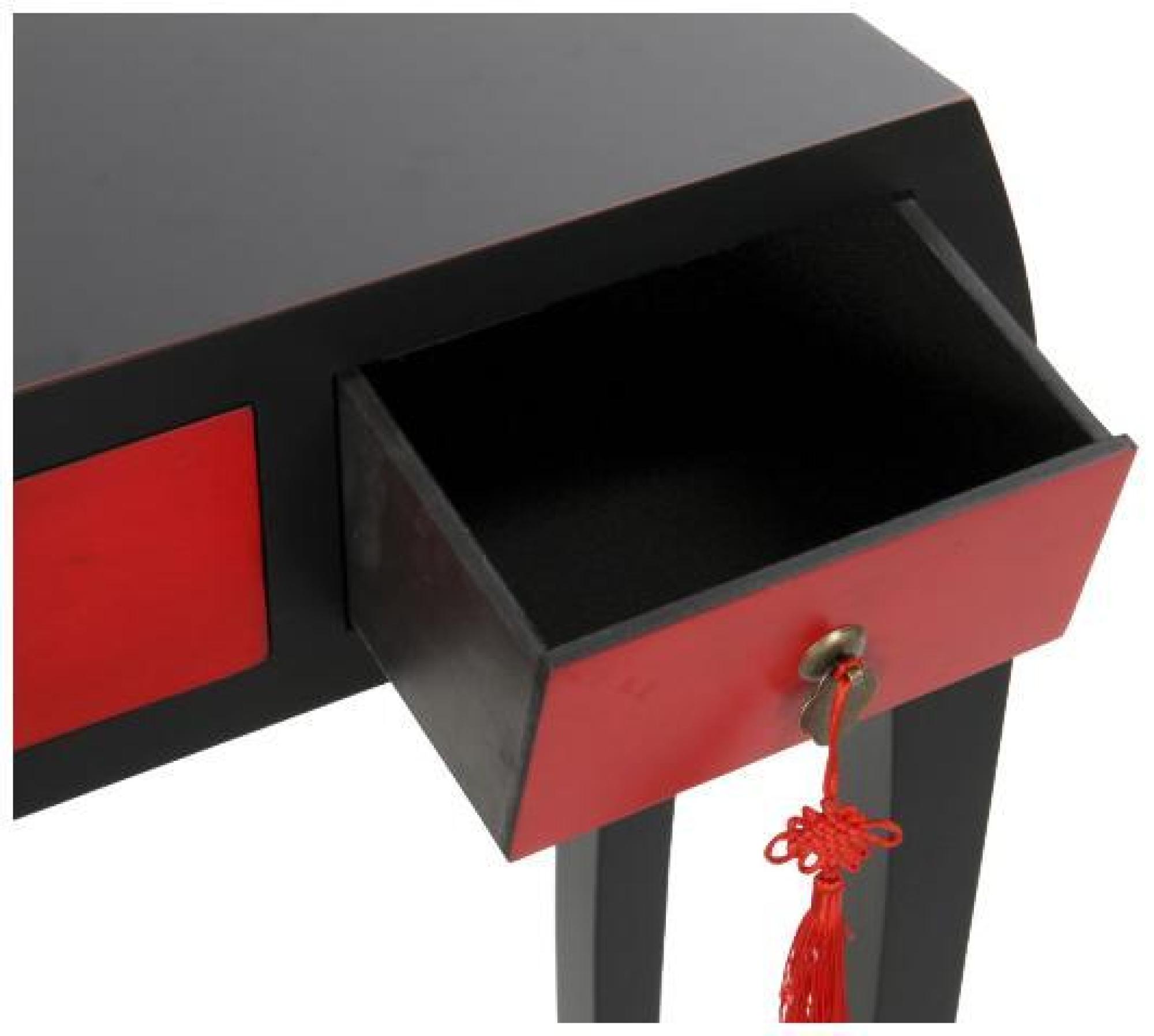 Product photograph of Fusion Red And Black 3 Drawer Console Table from Choice Furniture Superstore.