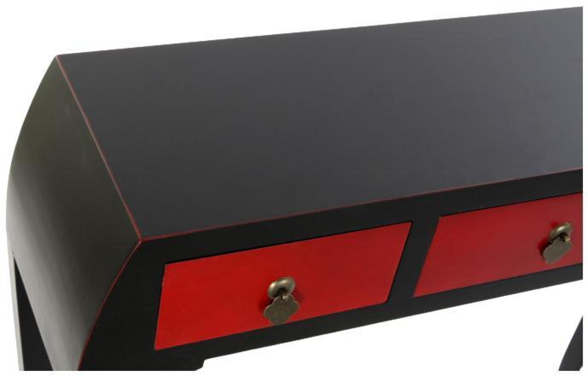 Product photograph of Fusion Red And Black 3 Drawer Console Table from Choice Furniture Superstore.