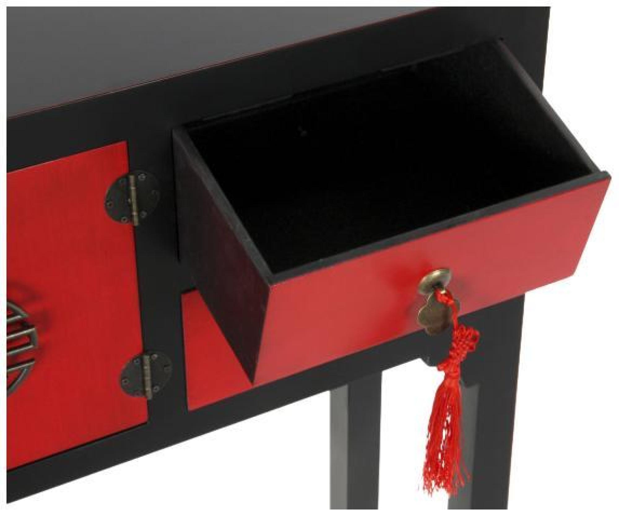 Product photograph of Fusion Red And Black 2 Door Console Table from Choice Furniture Superstore.