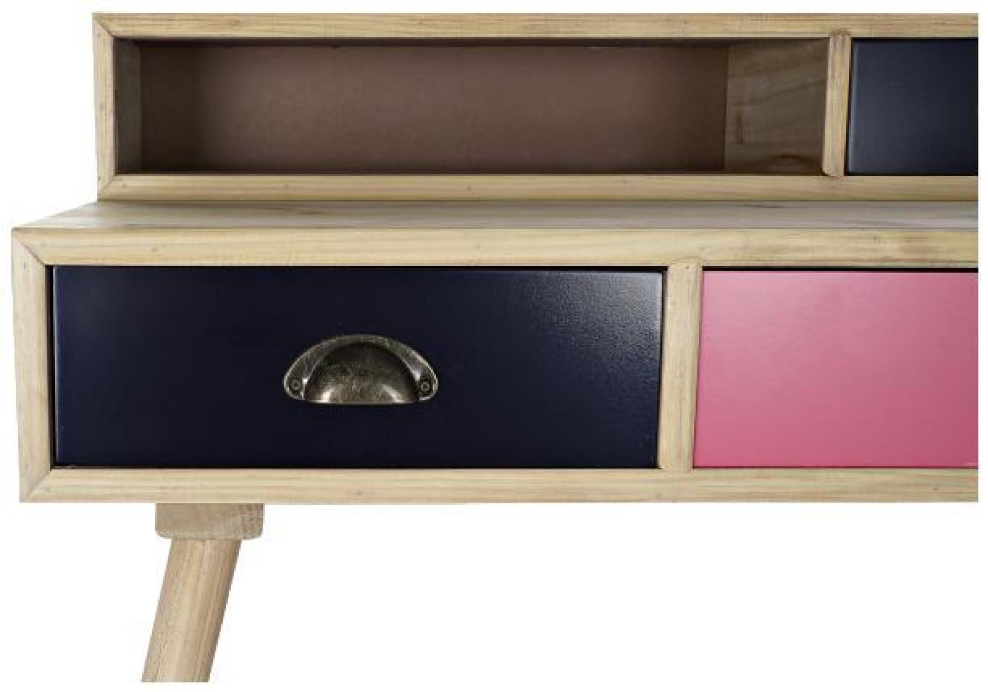 Product photograph of Fusion Multi Coloured Wood 5 Drawer Writing Desk from Choice Furniture Superstore.