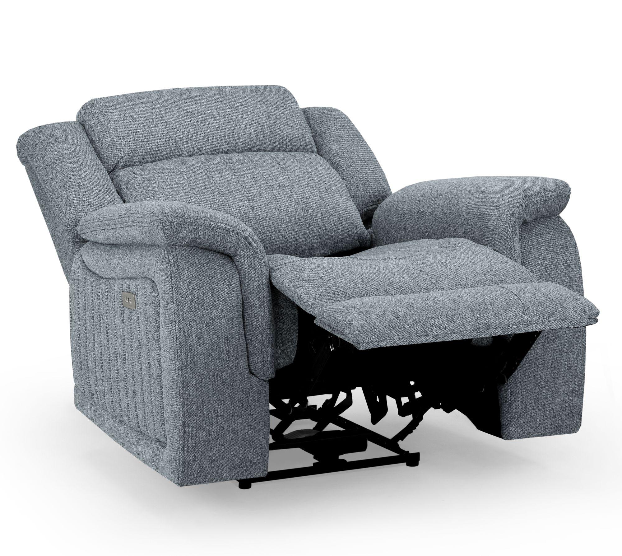 Product photograph of Linden Grey Fabric Recliner Armchair from Choice Furniture Superstore.