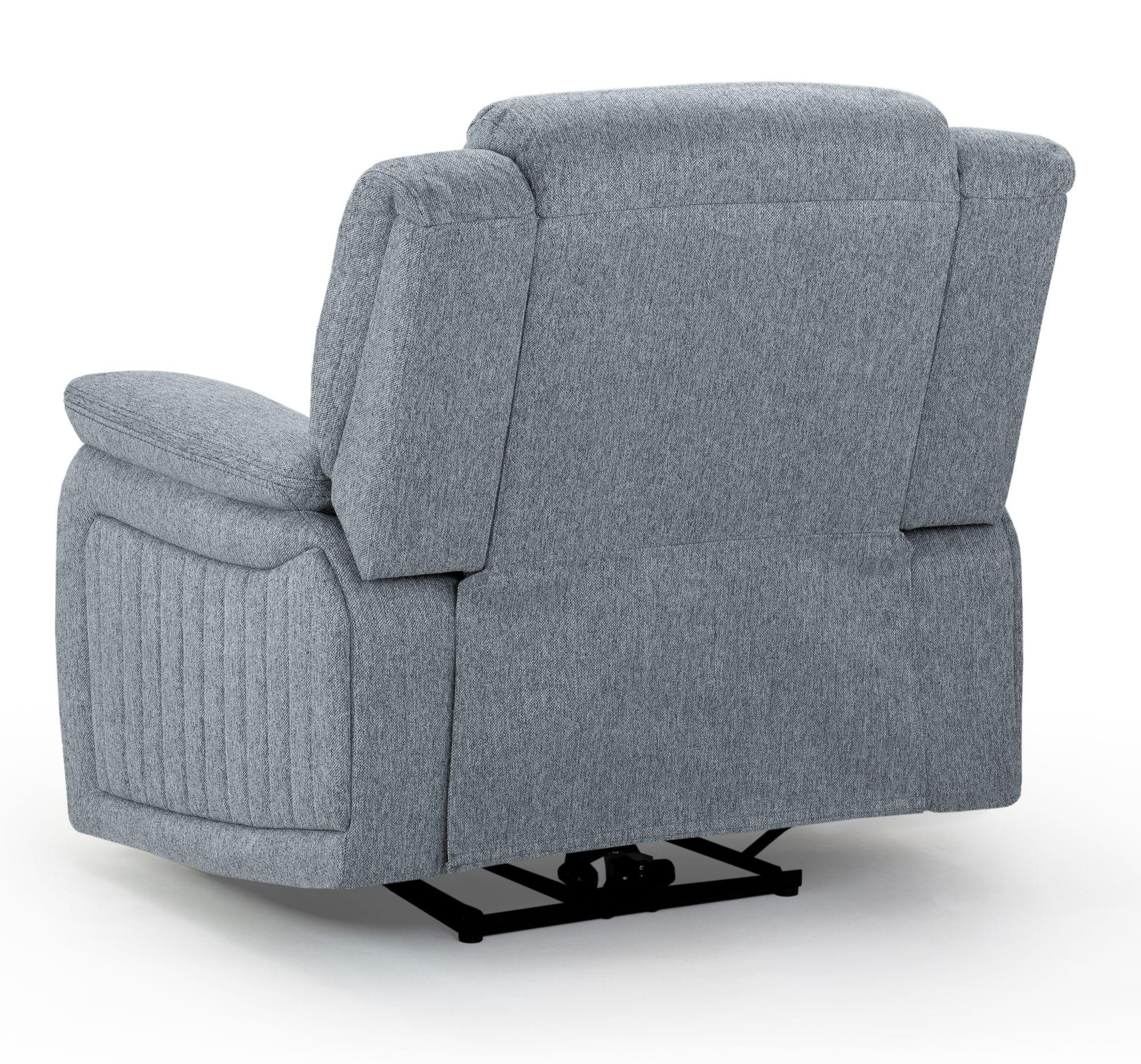 Product photograph of Linden Grey Fabric Recliner Armchair from Choice Furniture Superstore.