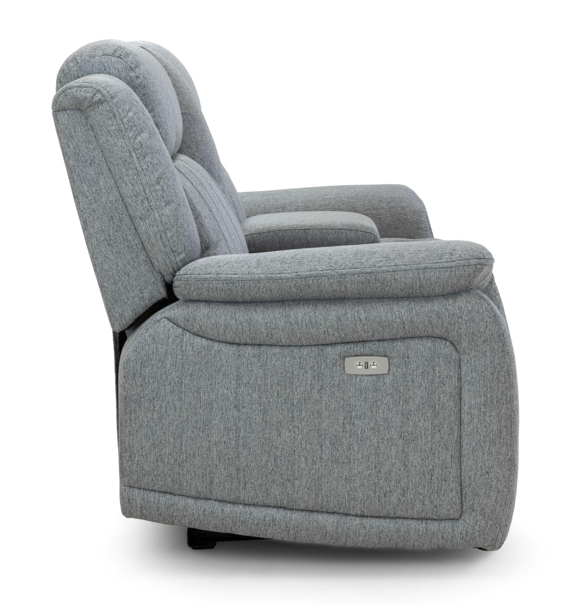 Product photograph of Linden Grey Fabric Large 2 Corner 2 Recliner Sofa Set from Choice Furniture Superstore.