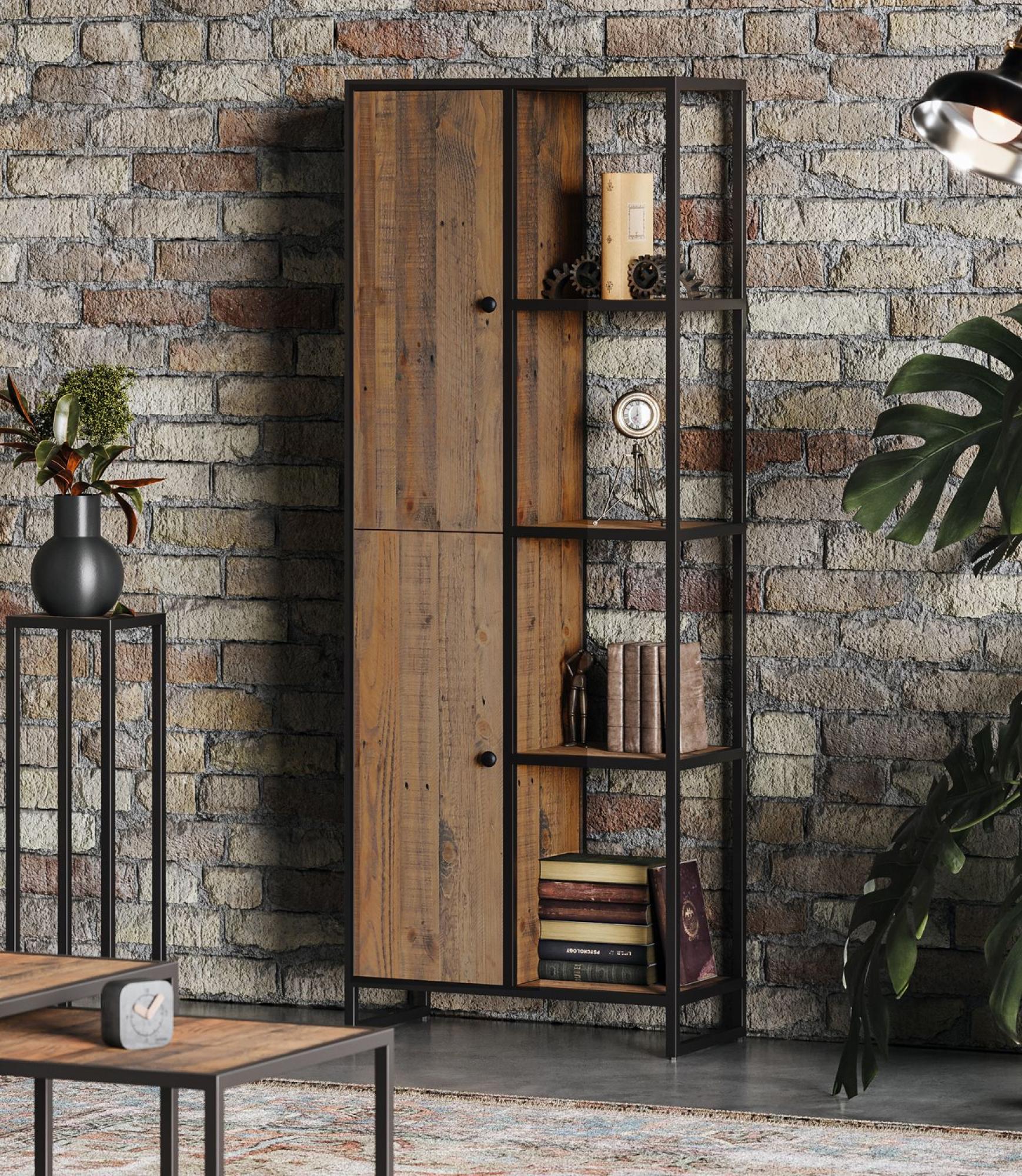 Product photograph of Ooki Reclaimed Wood Tall Bookcase from Choice Furniture Superstore.