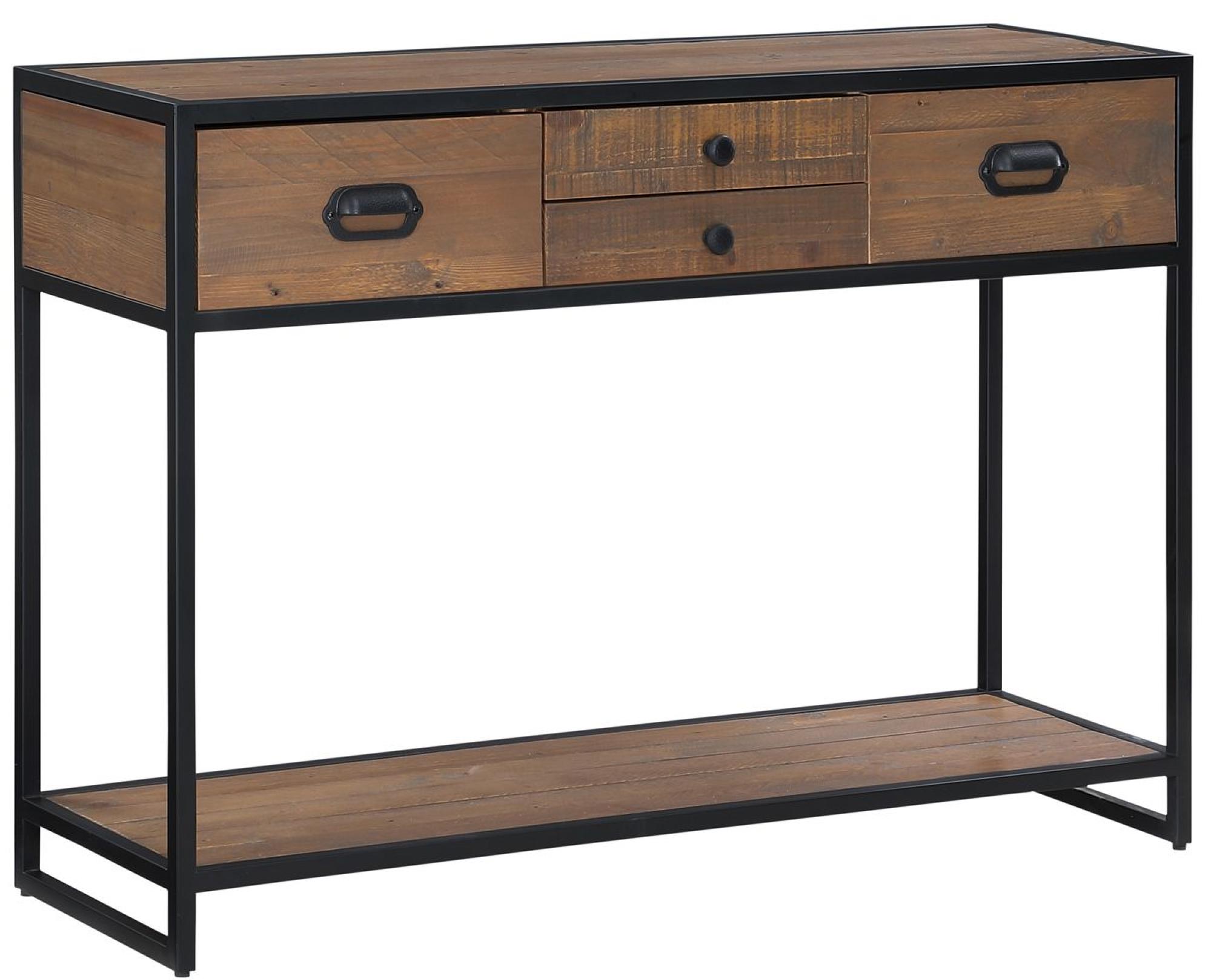 Product photograph of Ooki Reclaimed Wood 4 Drawer Console Table from Choice Furniture Superstore.