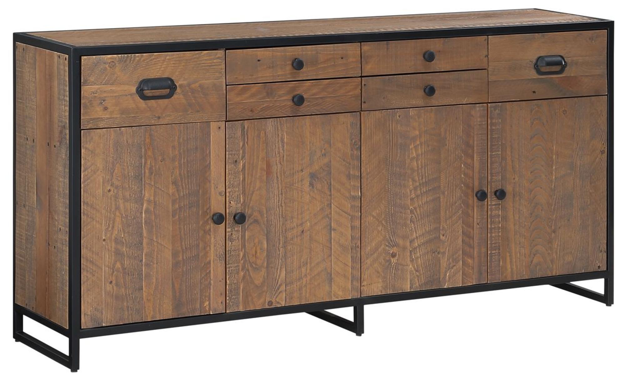 Product photograph of Ooki Reclaimed Wood Medium Sideboard - 4 Doors from Choice Furniture Superstore.