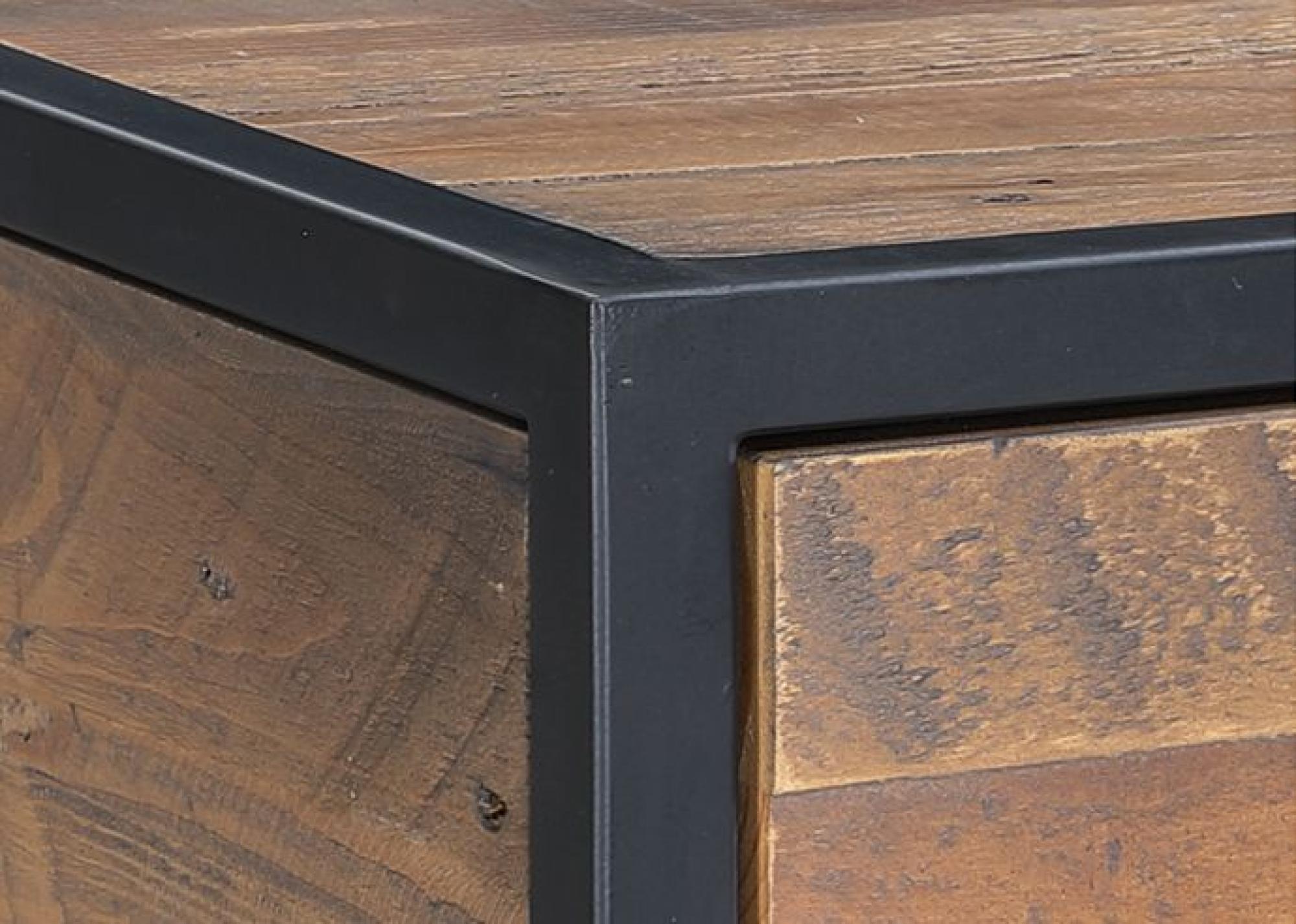 Product photograph of Ooki Modular Reclaimed Wood 2 Drawer Low Chest from Choice Furniture Superstore.