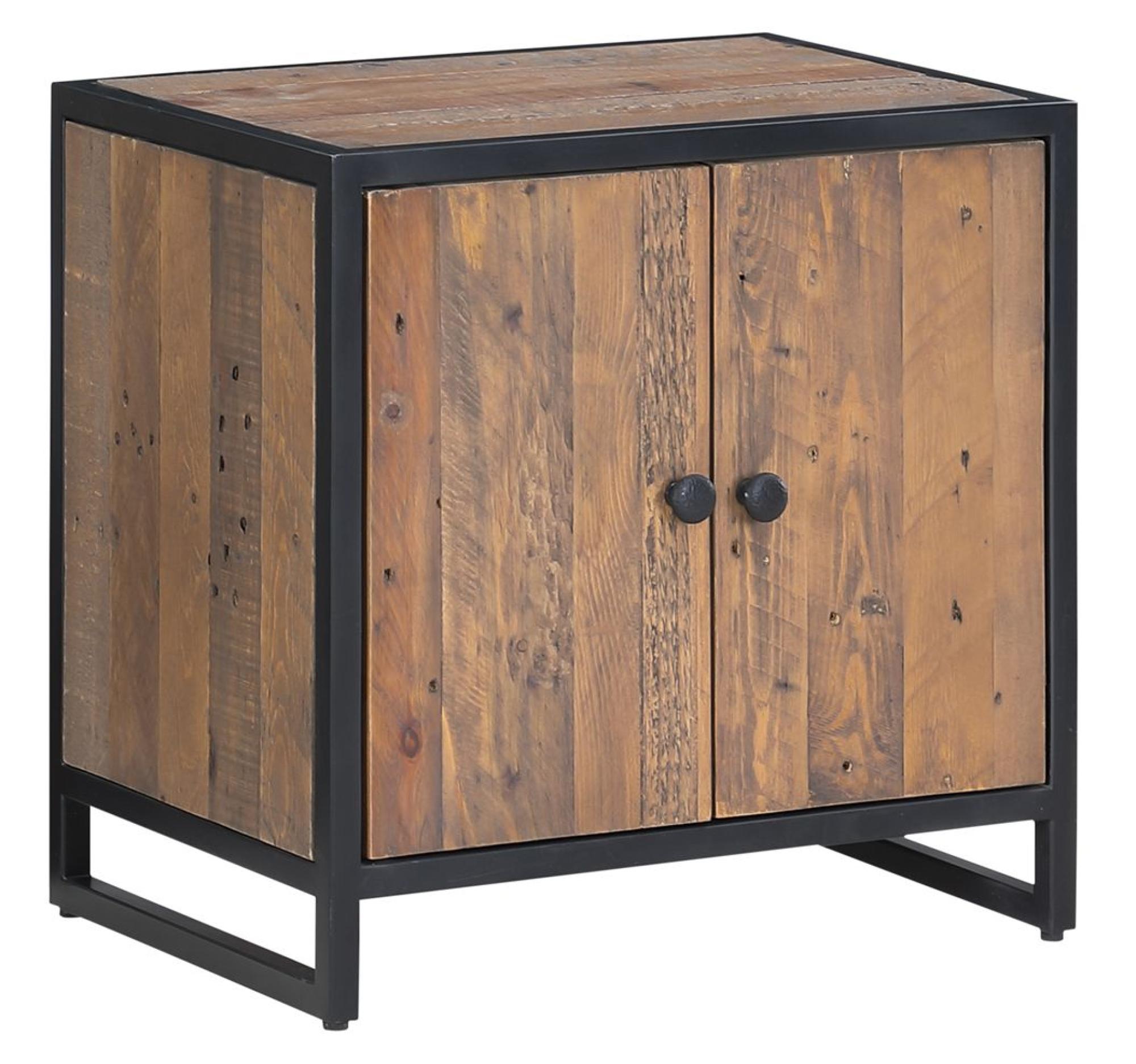 Product photograph of Ooki Modular Reclaimed Wood 2 Door Low Cupboard from Choice Furniture Superstore.