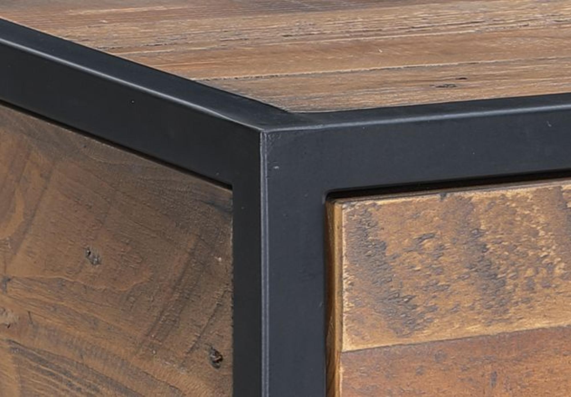 Product photograph of Ooki Modular Reclaimed Wood Medium 2 Drawer Cupboard from Choice Furniture Superstore.