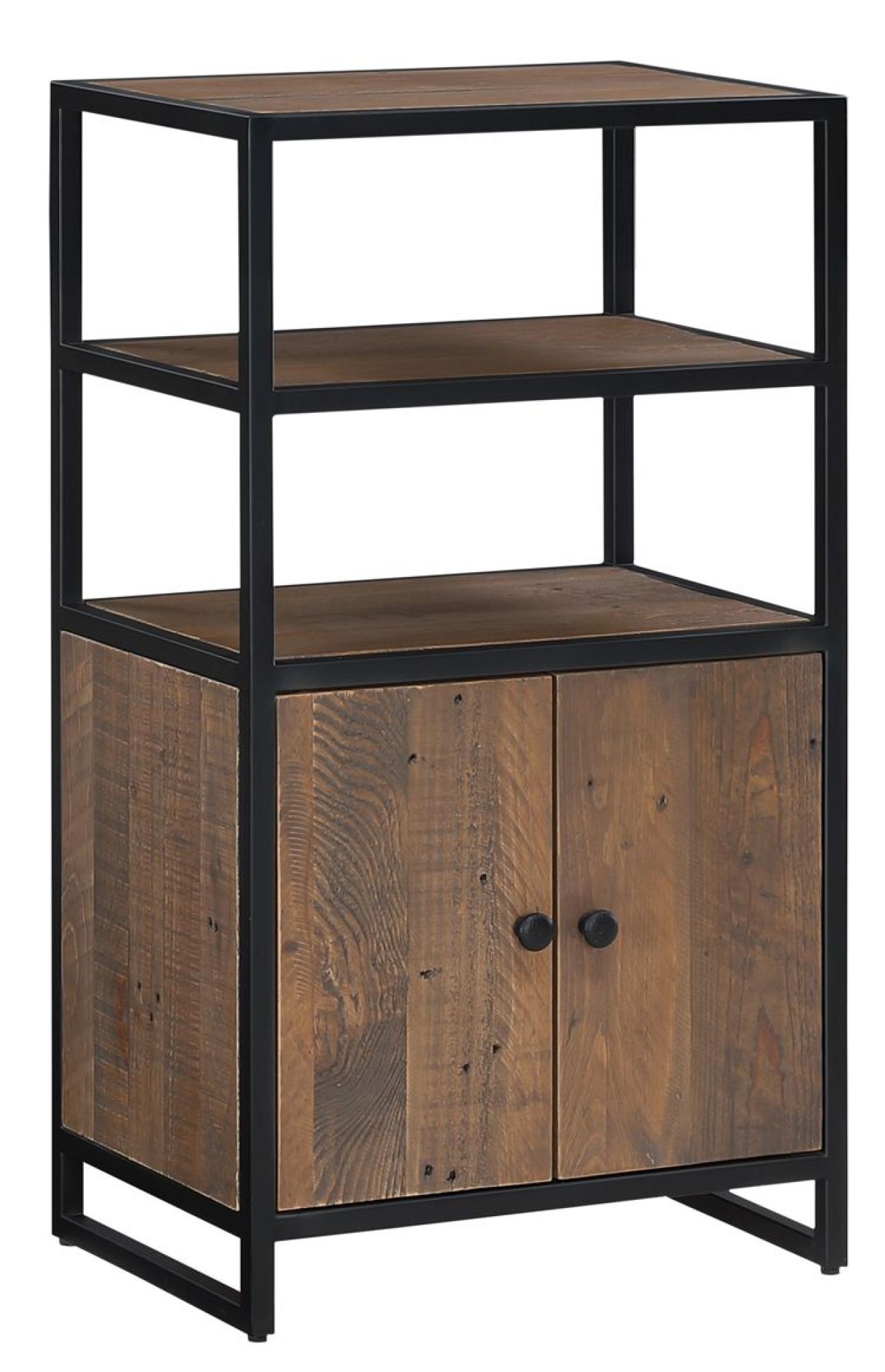 Product photograph of Ooki Modular Reclaimed Wood Medium 2 Door Cupboard from Choice Furniture Superstore.