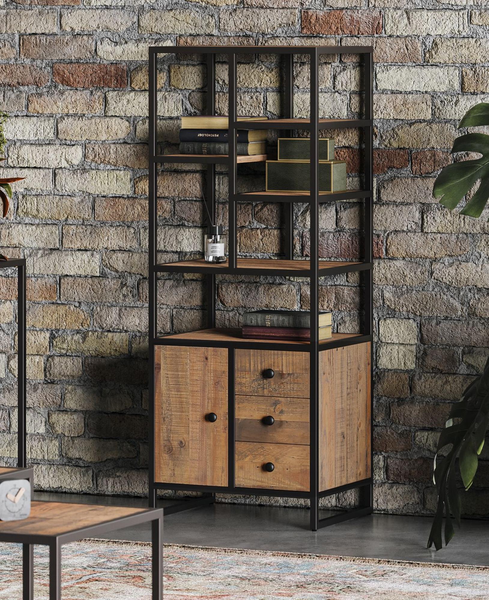 Product photograph of Ooki Modular Reclaimed Wood Tall Bookcase from Choice Furniture Superstore.