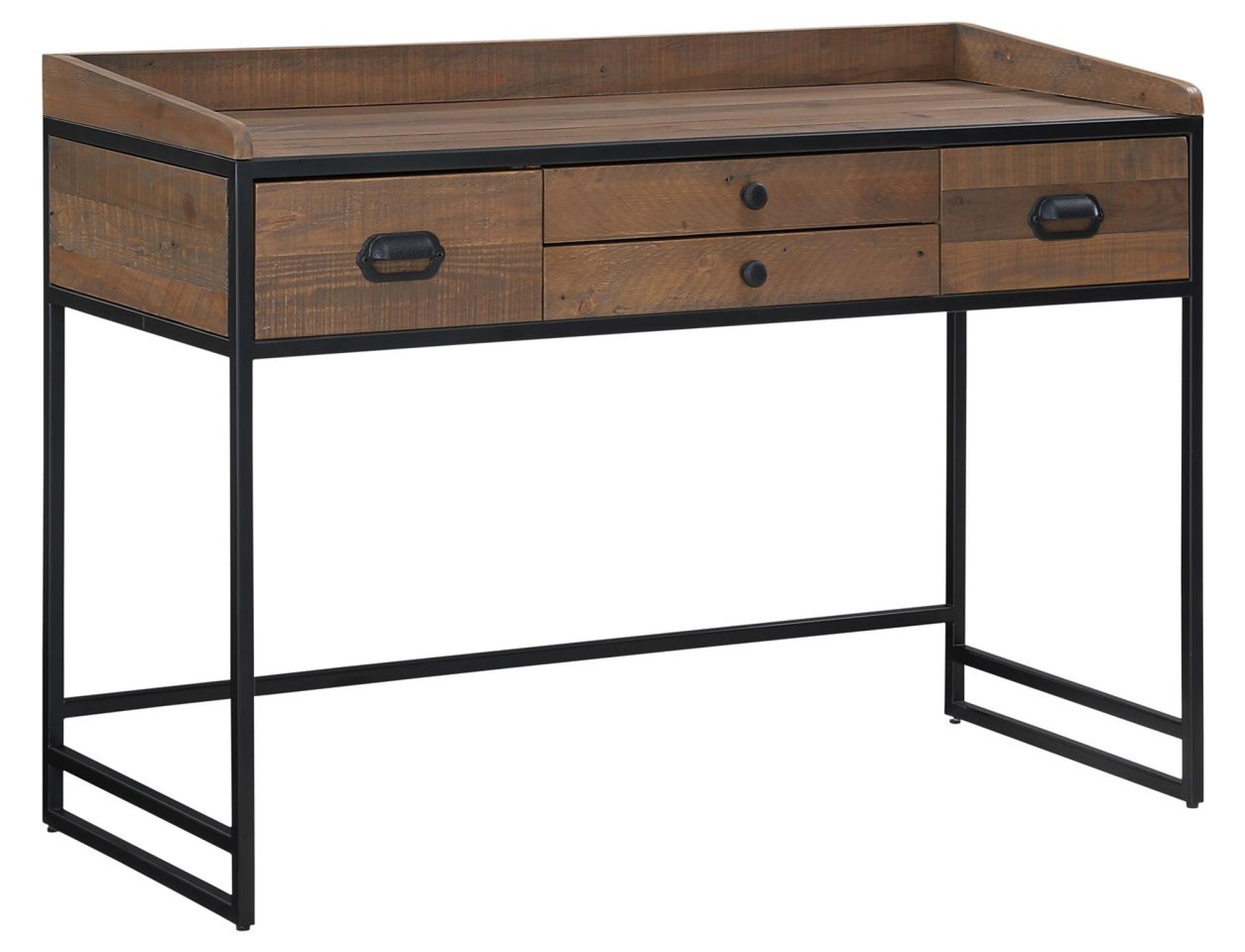 Product photograph of Ooki Modular Reclaimed Wood 4 Drawer Desk from Choice Furniture Superstore.