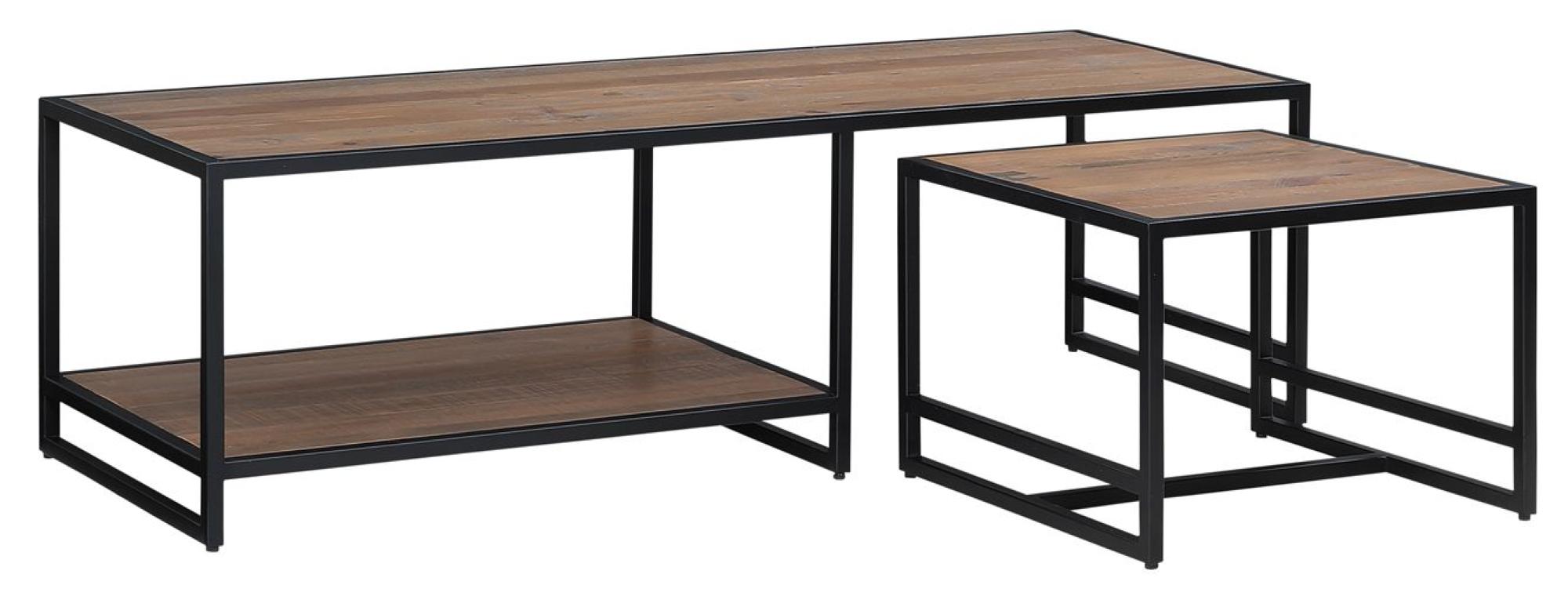 Product photograph of Ooki Reclaimed Wood Coffee Table With Side Table from Choice Furniture Superstore.