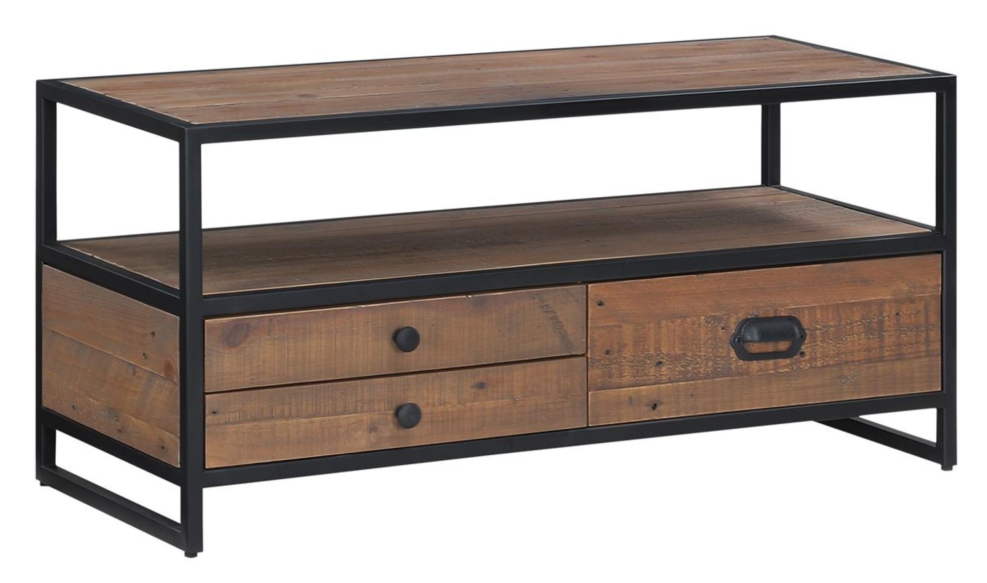 Product photograph of Ooki Reclaimed Wood 3 Drawer Tv Unit from Choice Furniture Superstore.