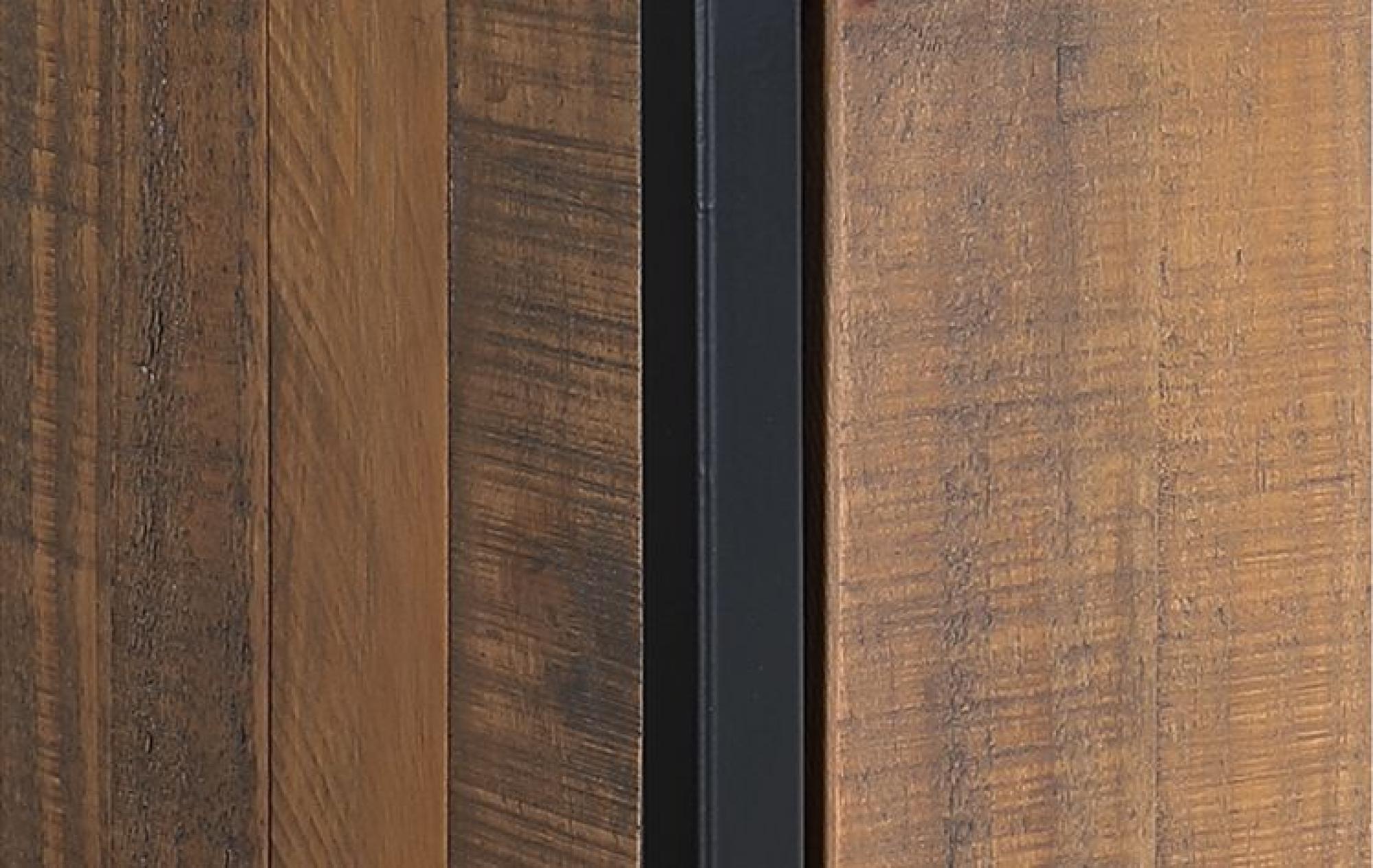 Product photograph of Ooki Reclaimed Wood 3 Drawer Tv Unit from Choice Furniture Superstore.
