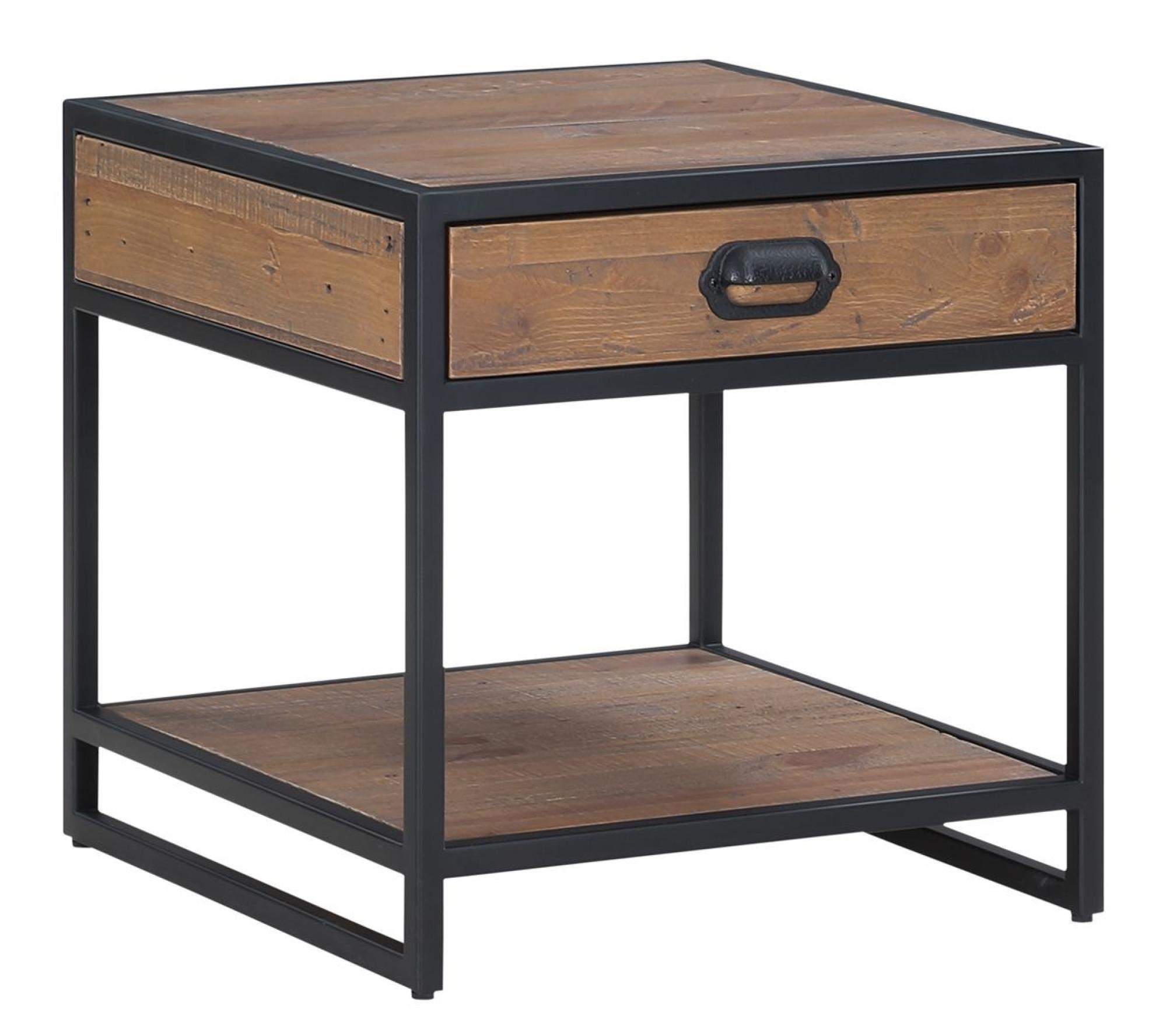 Product photograph of Ooki Reclaimed Wood 1 Drawer Side Table from Choice Furniture Superstore.