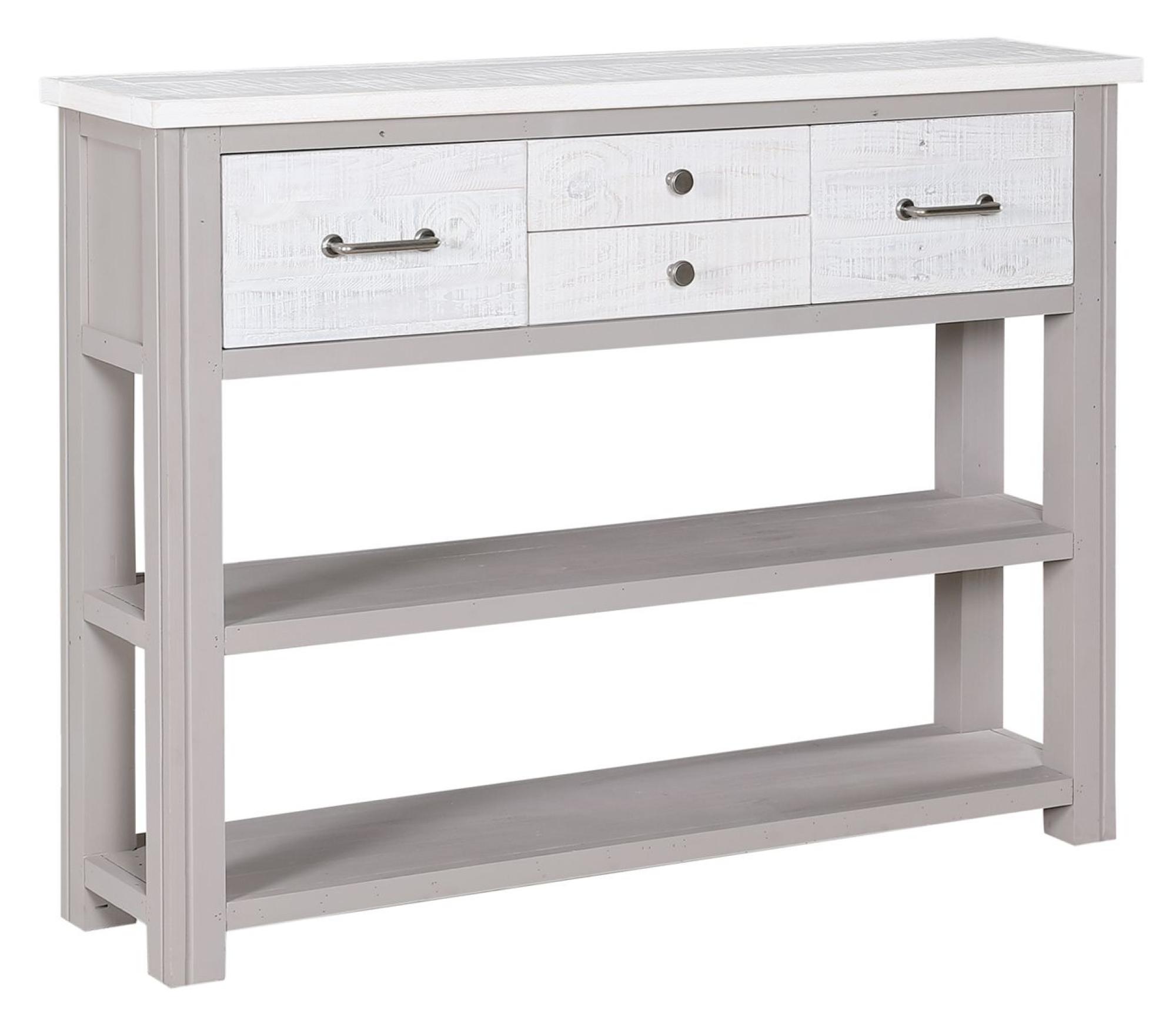 Product photograph of Greystone Reclaimed Wood 4 Drawer Console Table from Choice Furniture Superstore.