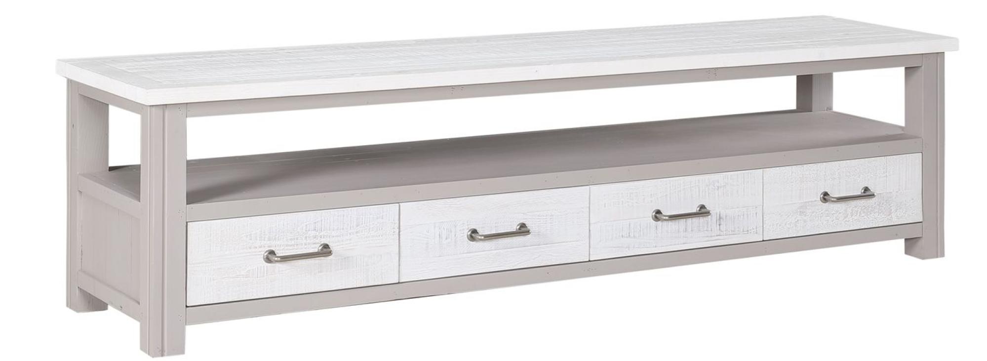 Product photograph of Greystone Reclaimed Wood 4 Drawer Tv Unit from Choice Furniture Superstore.