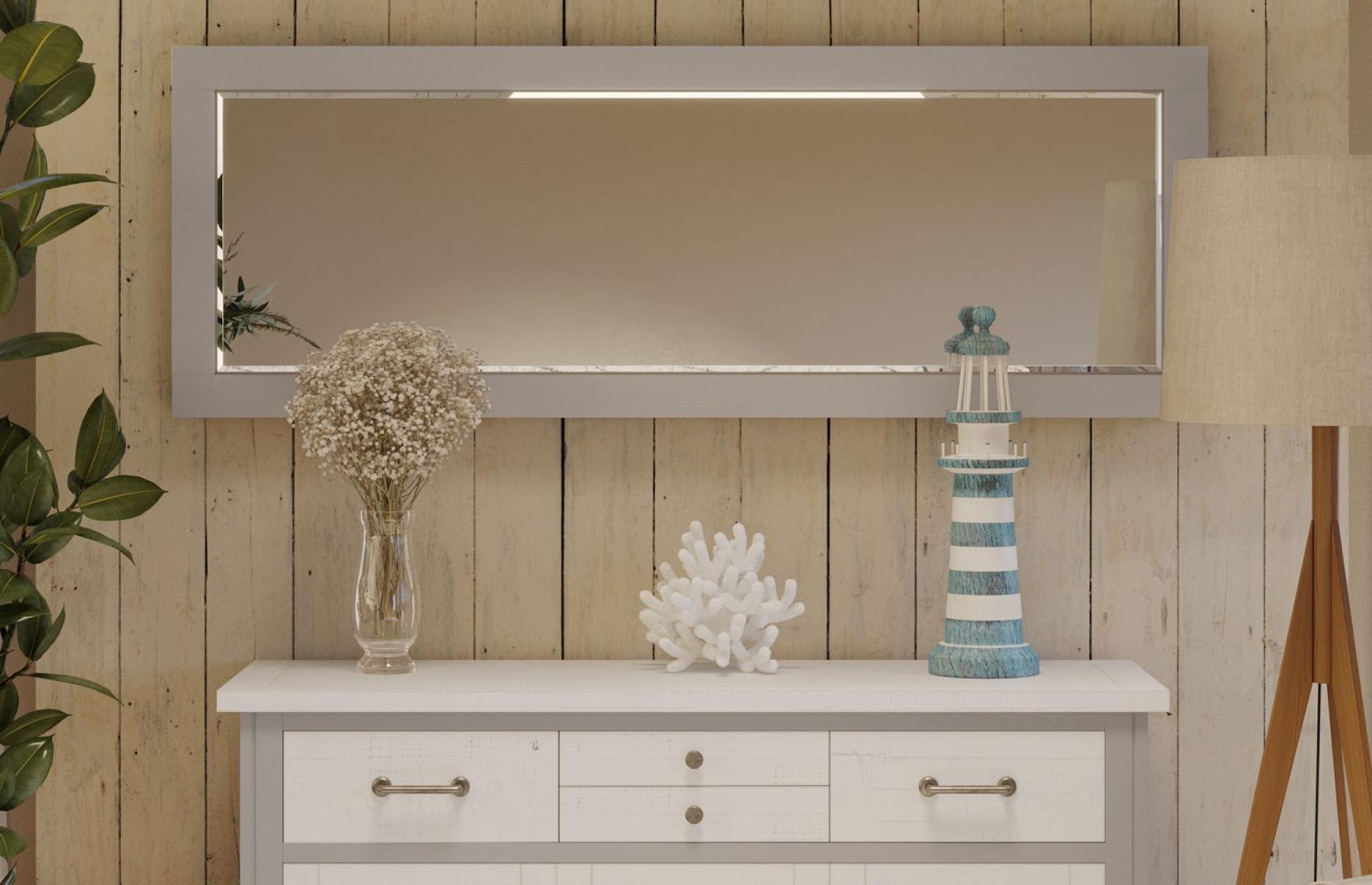 Product photograph of Greystone Reclaimed Wood Wall Mirror from Choice Furniture Superstore.
