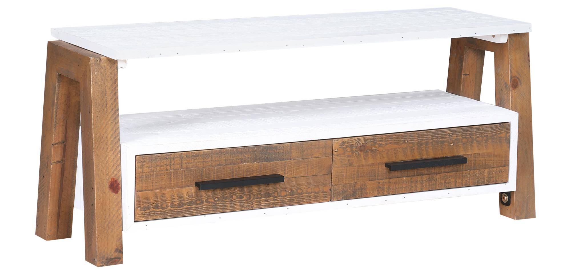 Product photograph of Trinity Reclaimed Wood And White Tv Unit from Choice Furniture Superstore.