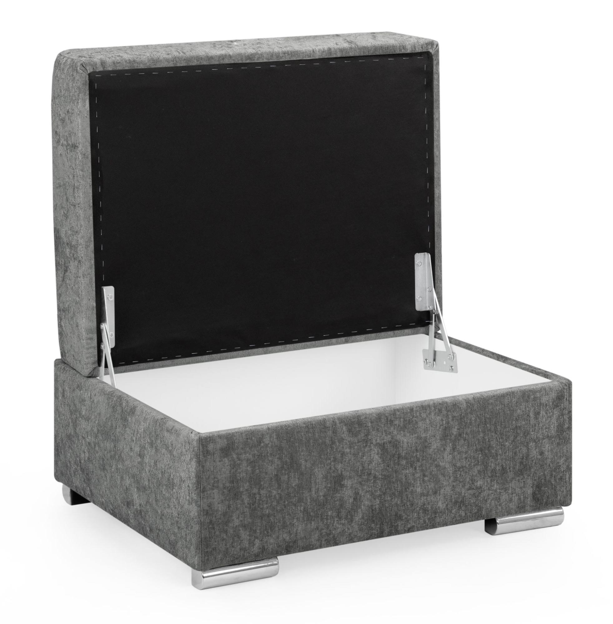 Product photograph of Bentley Charcoal Fabric Footstool from Choice Furniture Superstore.