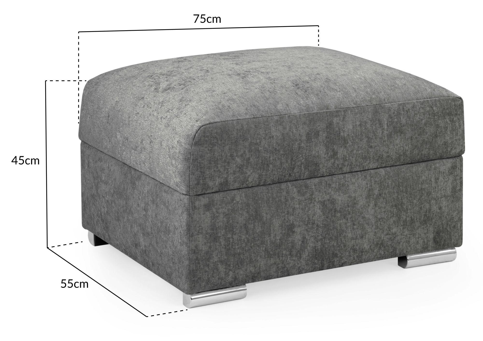 Product photograph of Bentley Charcoal Fabric Footstool from Choice Furniture Superstore.