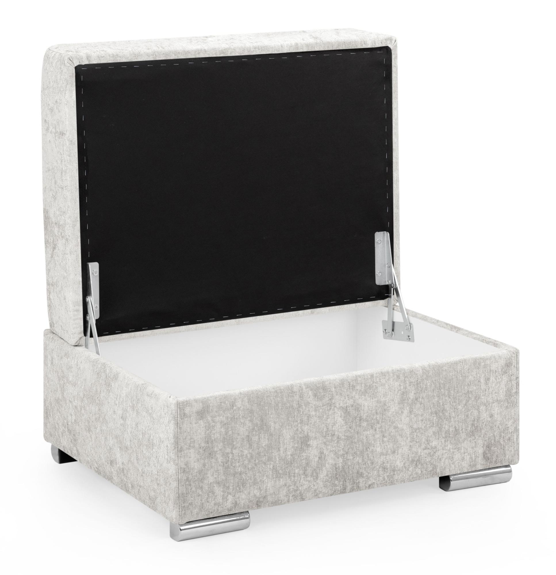 Product photograph of Bentley Silver Fabric Footstool from Choice Furniture Superstore.