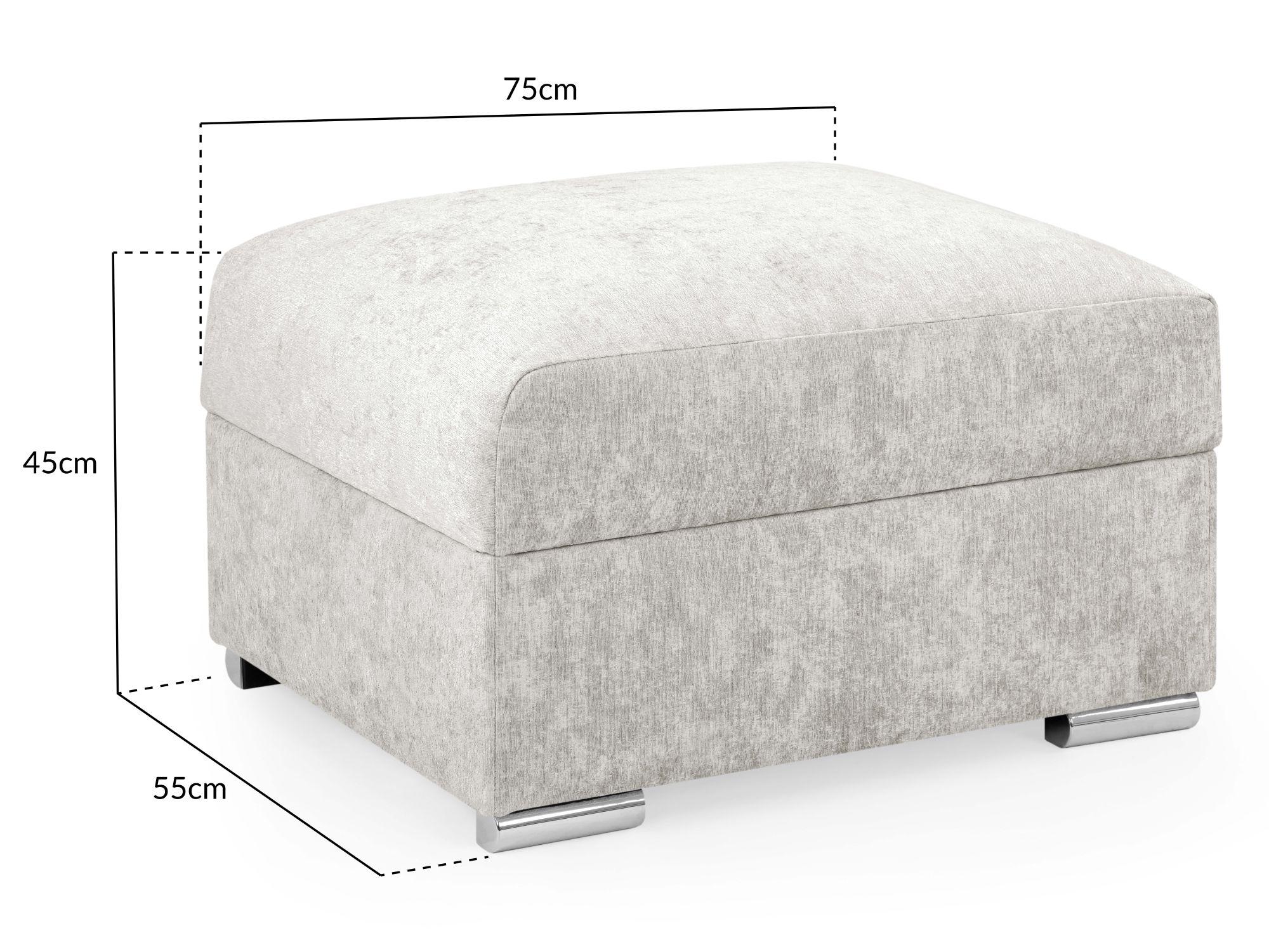 Product photograph of Bentley Silver Fabric Footstool from Choice Furniture Superstore.