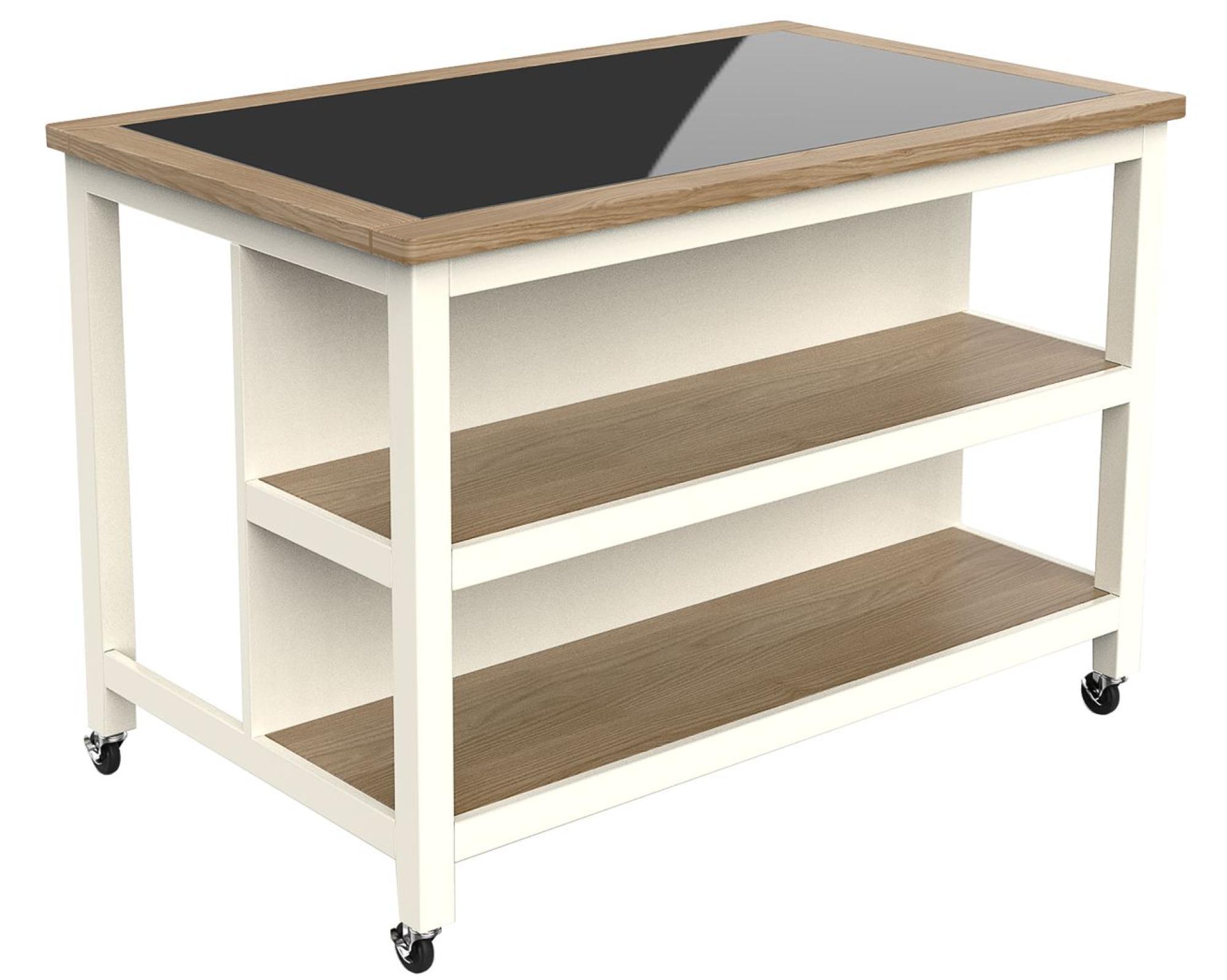 Product photograph of Cream Open Kitchen Island With Breakfast Bar from Choice Furniture Superstore.