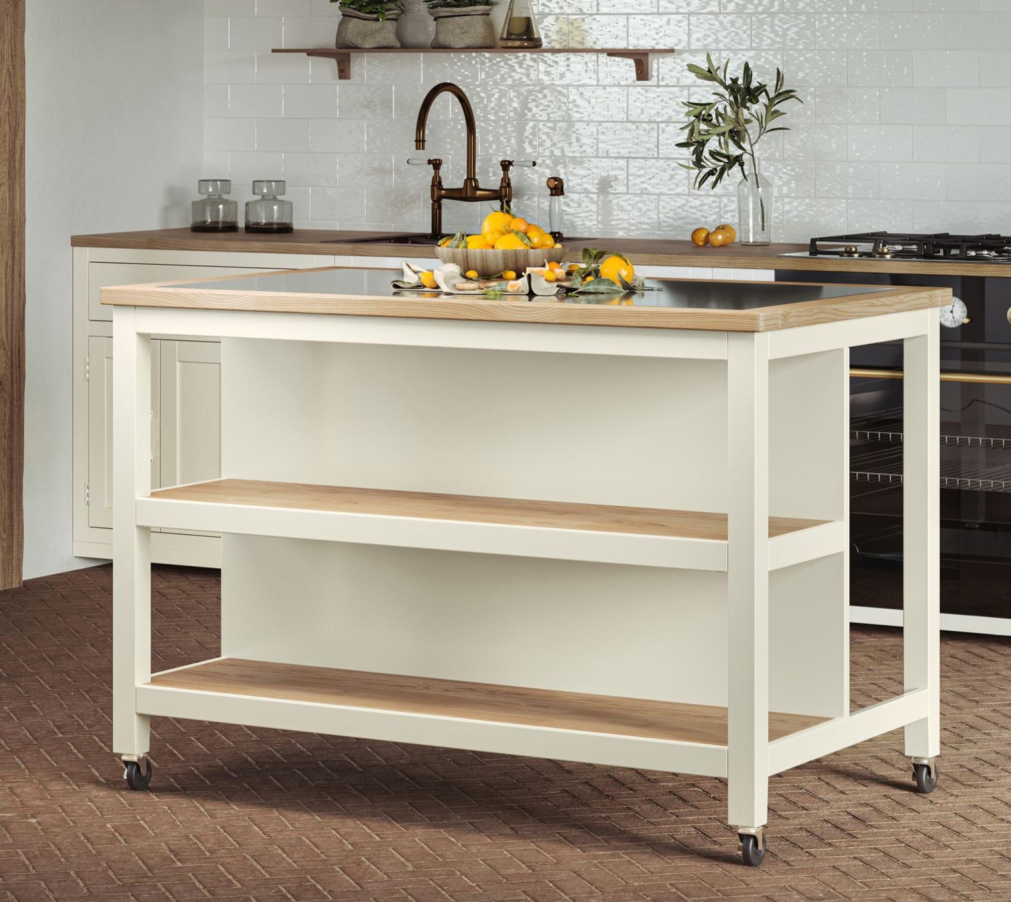 Product photograph of Cream Open Kitchen Island With Breakfast Bar from Choice Furniture Superstore.