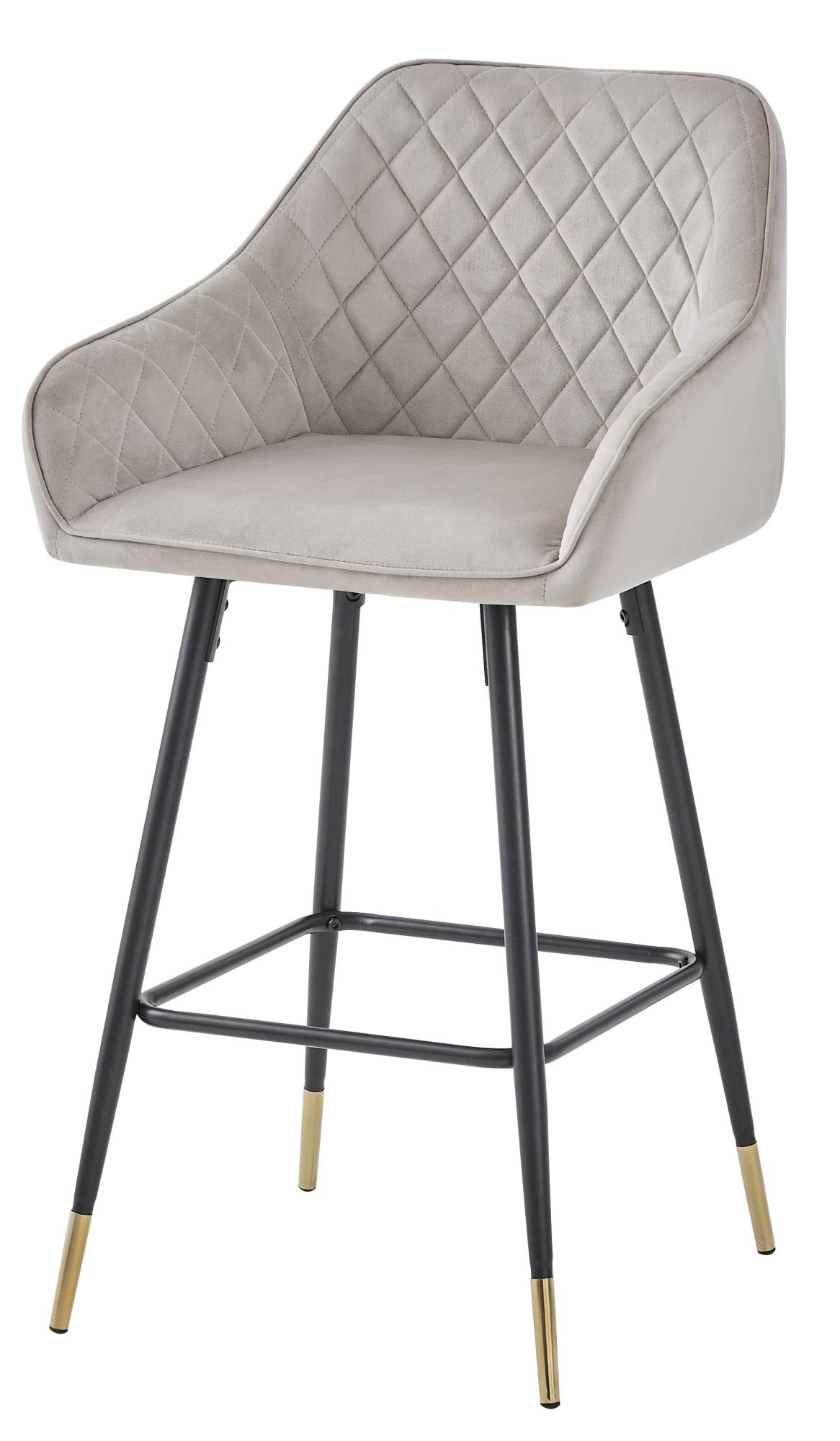 Product photograph of 2 X Mink Velvet Fabric Barstool from Choice Furniture Superstore.