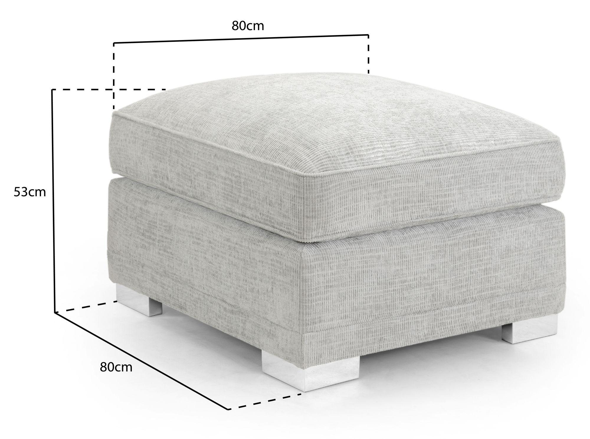 Product photograph of Cony Grey Fabric Footstool from Choice Furniture Superstore.