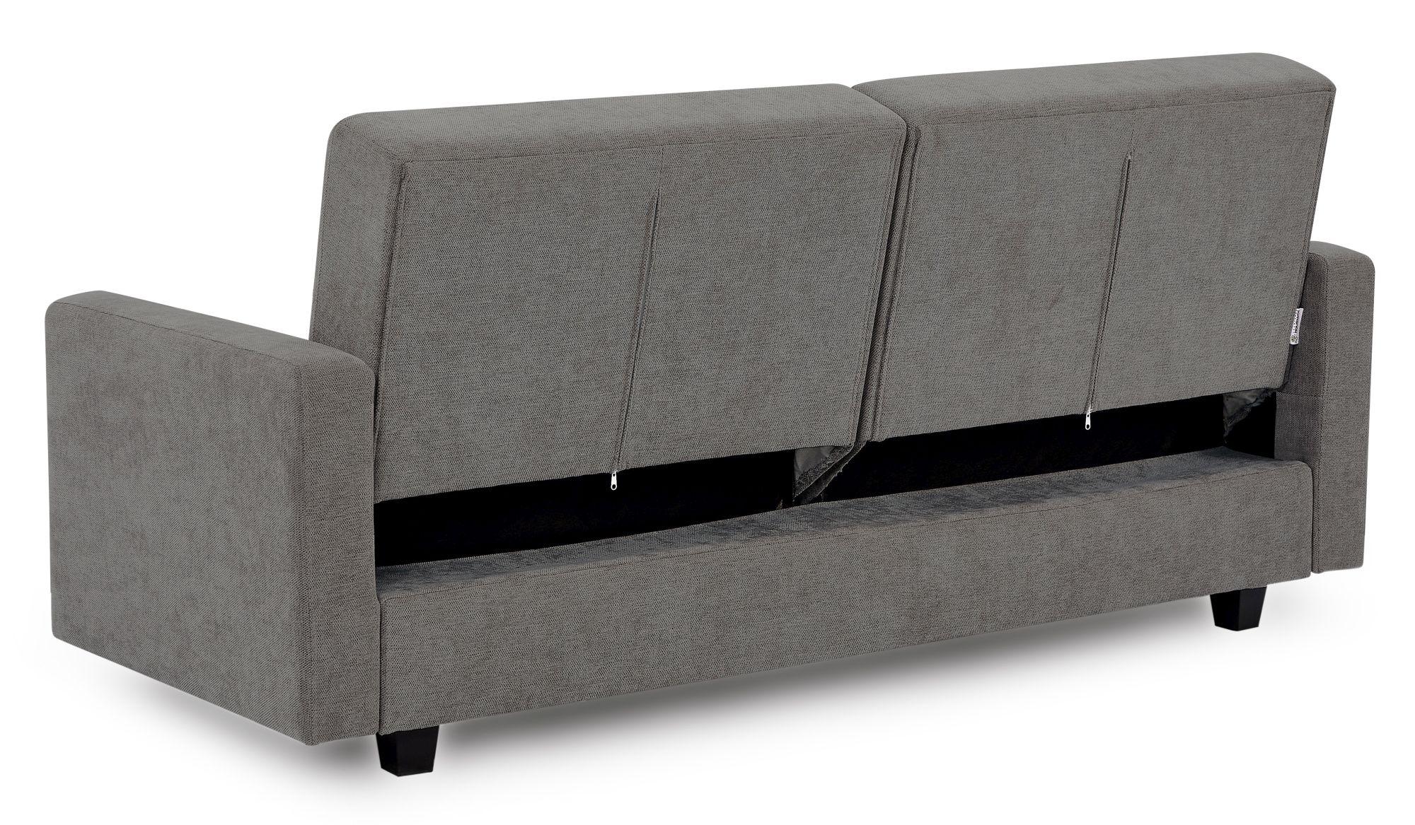 Product photograph of Hive Dark Grey Fabric 3 Seater Click Clack Sofabed from Choice Furniture Superstore.