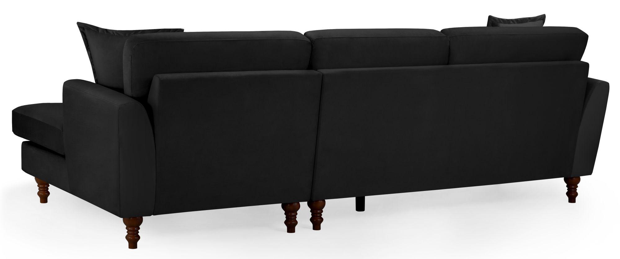 Product photograph of Bari Black Fabric Right Hand Facing Corner Sofa from Choice Furniture Superstore.