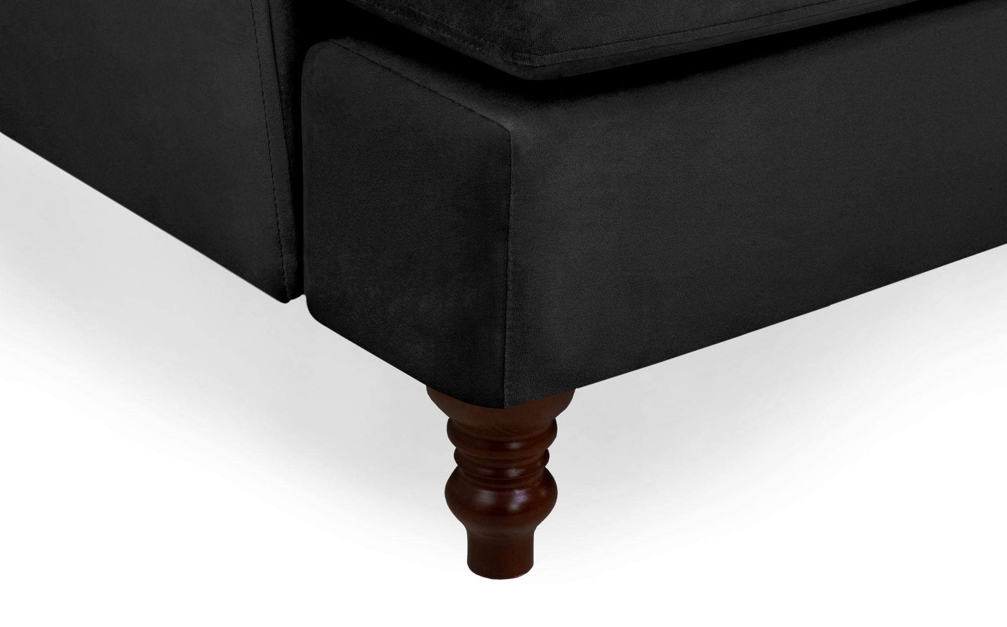 Product photograph of Bari Black Fabric Right Hand Facing Corner Sofa from Choice Furniture Superstore.