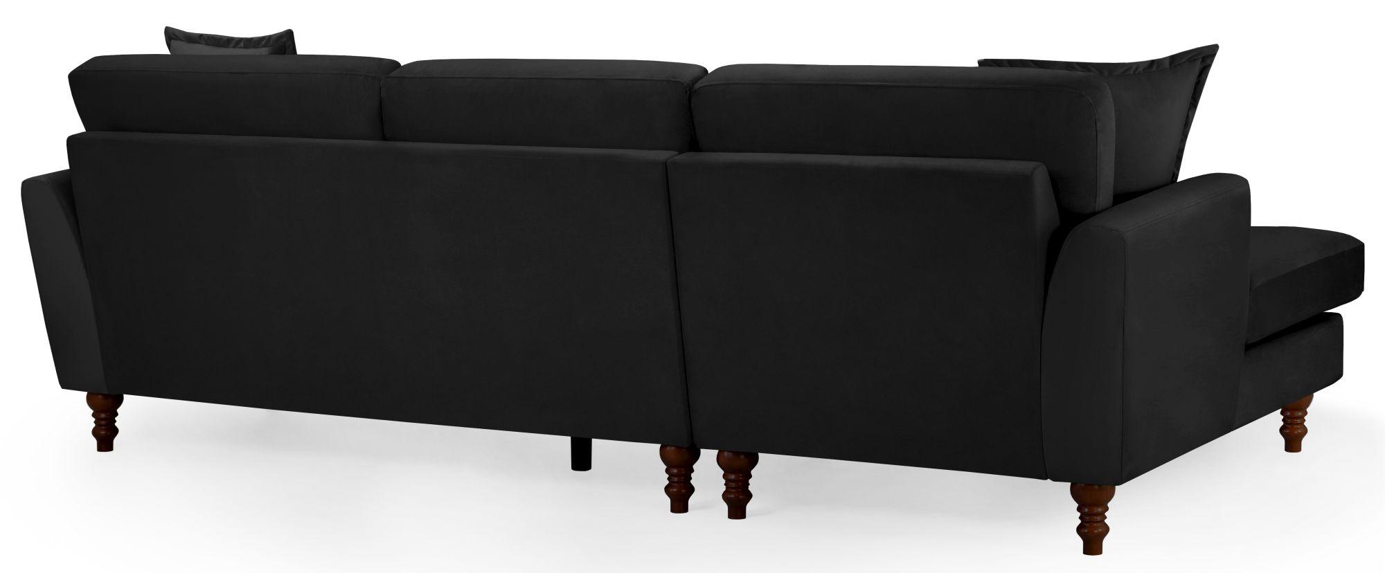 Product photograph of Bari Black Fabric Left Hand Facing Corner Sofa from Choice Furniture Superstore.