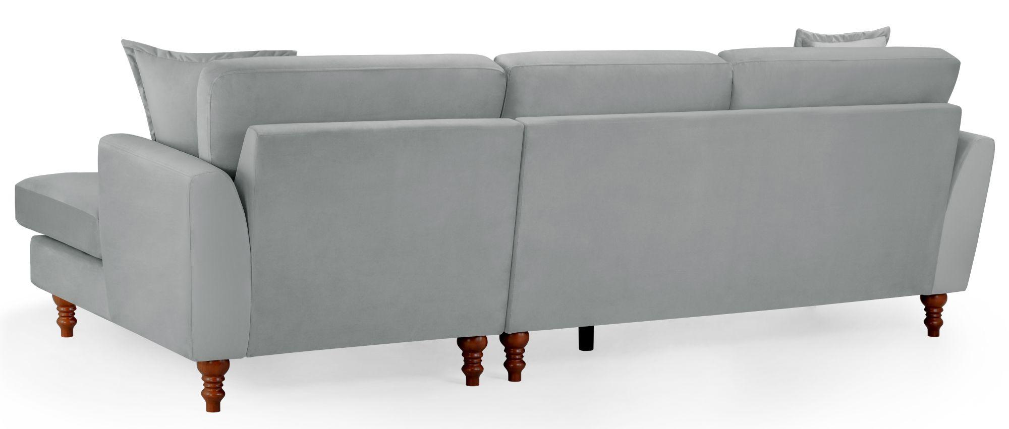 Product photograph of Bari Grey Fabric Right Hand Facing Corner Sofa from Choice Furniture Superstore.