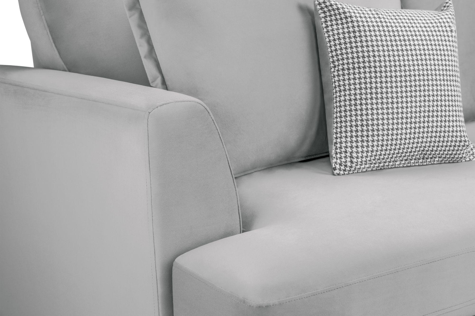 Product photograph of Bari Grey Fabric Left Hand Facing Corner Sofa from Choice Furniture Superstore.