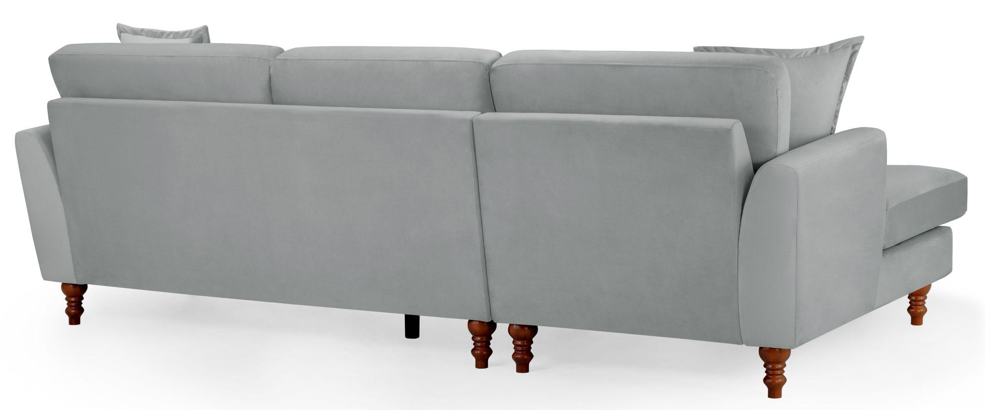 Product photograph of Bari Grey Fabric Left Hand Facing Corner Sofa from Choice Furniture Superstore.